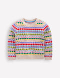 Eleanor Fair Isle Jumper-Oatmeal Melange Fair Isle