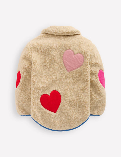 Collared Borg Zip Through-Applique Hearts-2