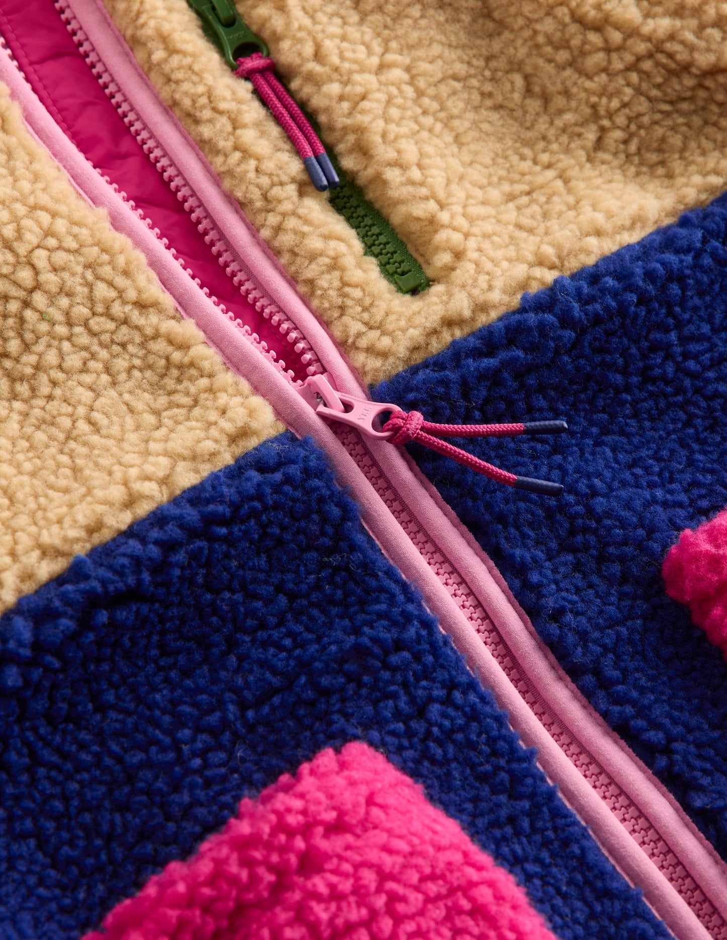 2-in-1 Borg Jacket-Colourblock Multi