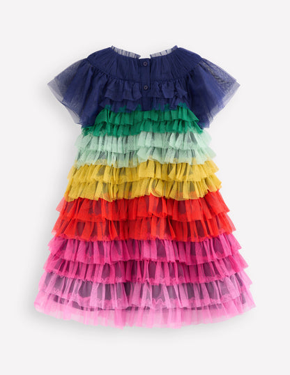 Tiered Tulle Dress-Rainbow Multi-2