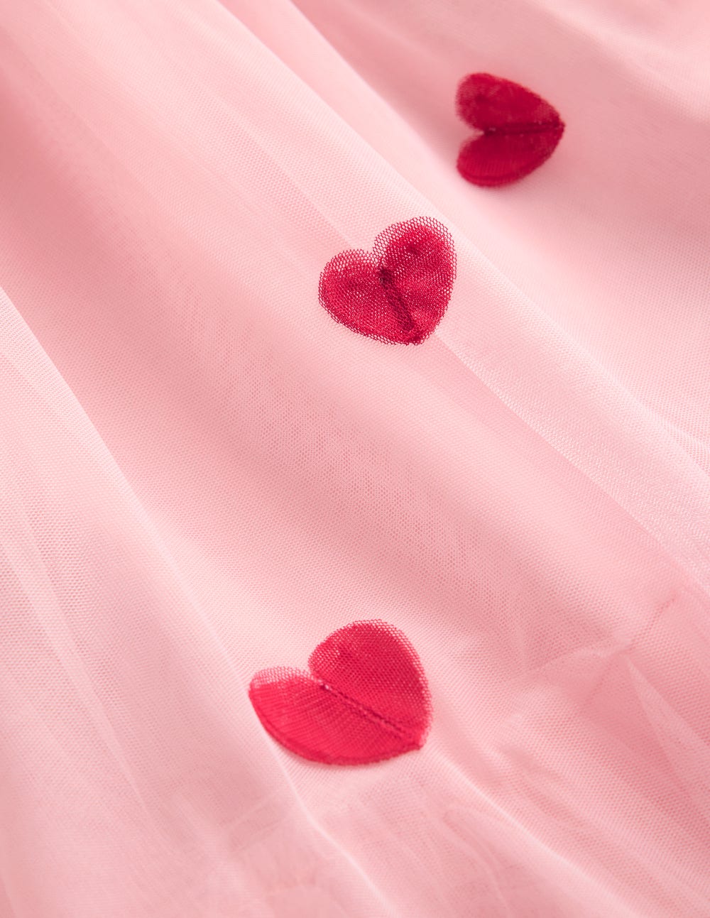 Tiered Tulle Dress-Chalk Pink Hearts