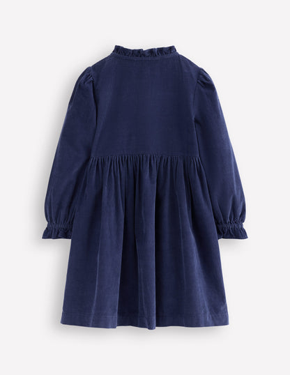 Suki Long Sleeve Smocked Dress-College Navy-2