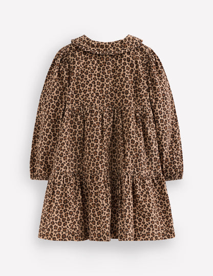 Minna Collared Woven Dress-Leopard-6