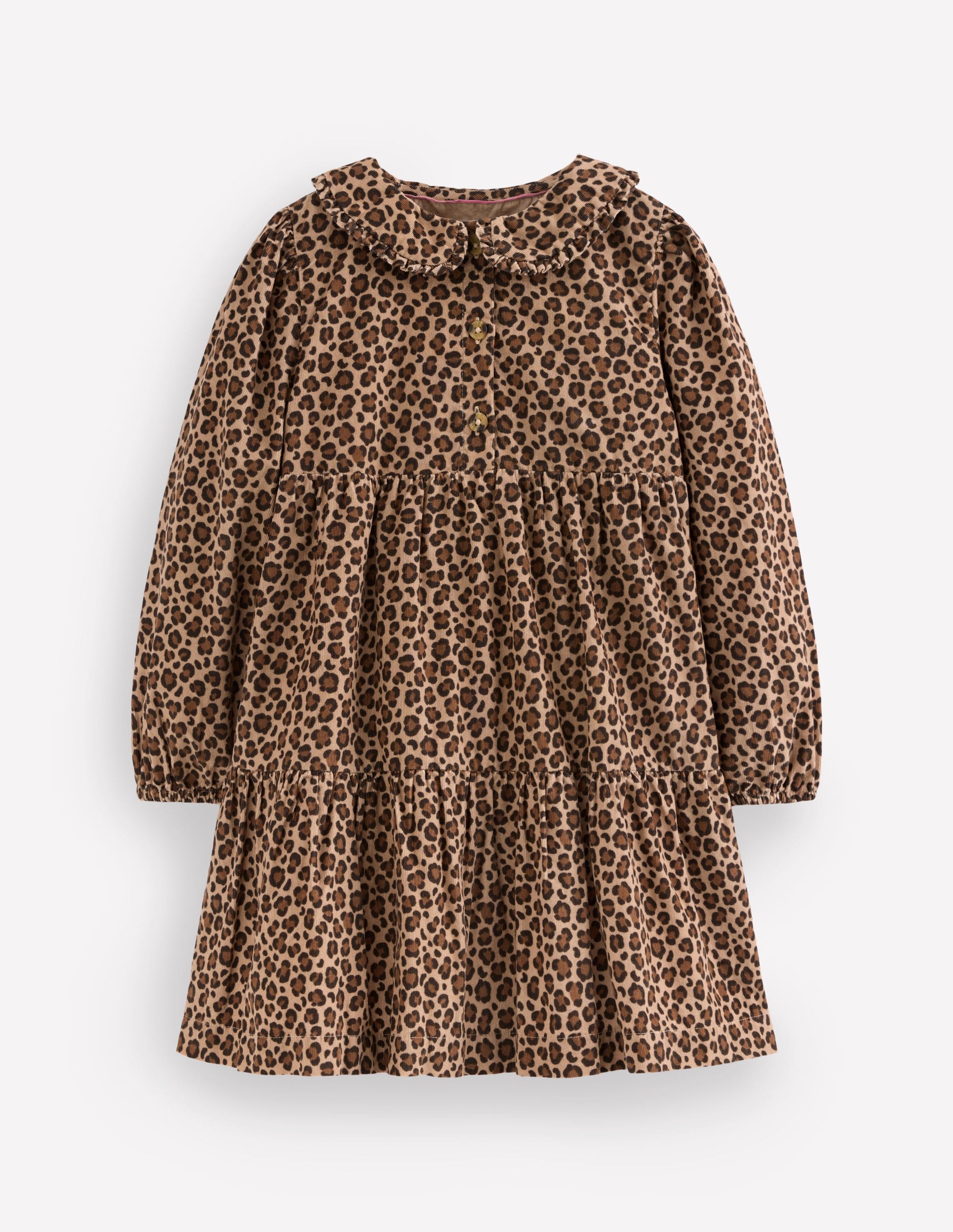 Minna Collared Woven Dress-Leopard-5