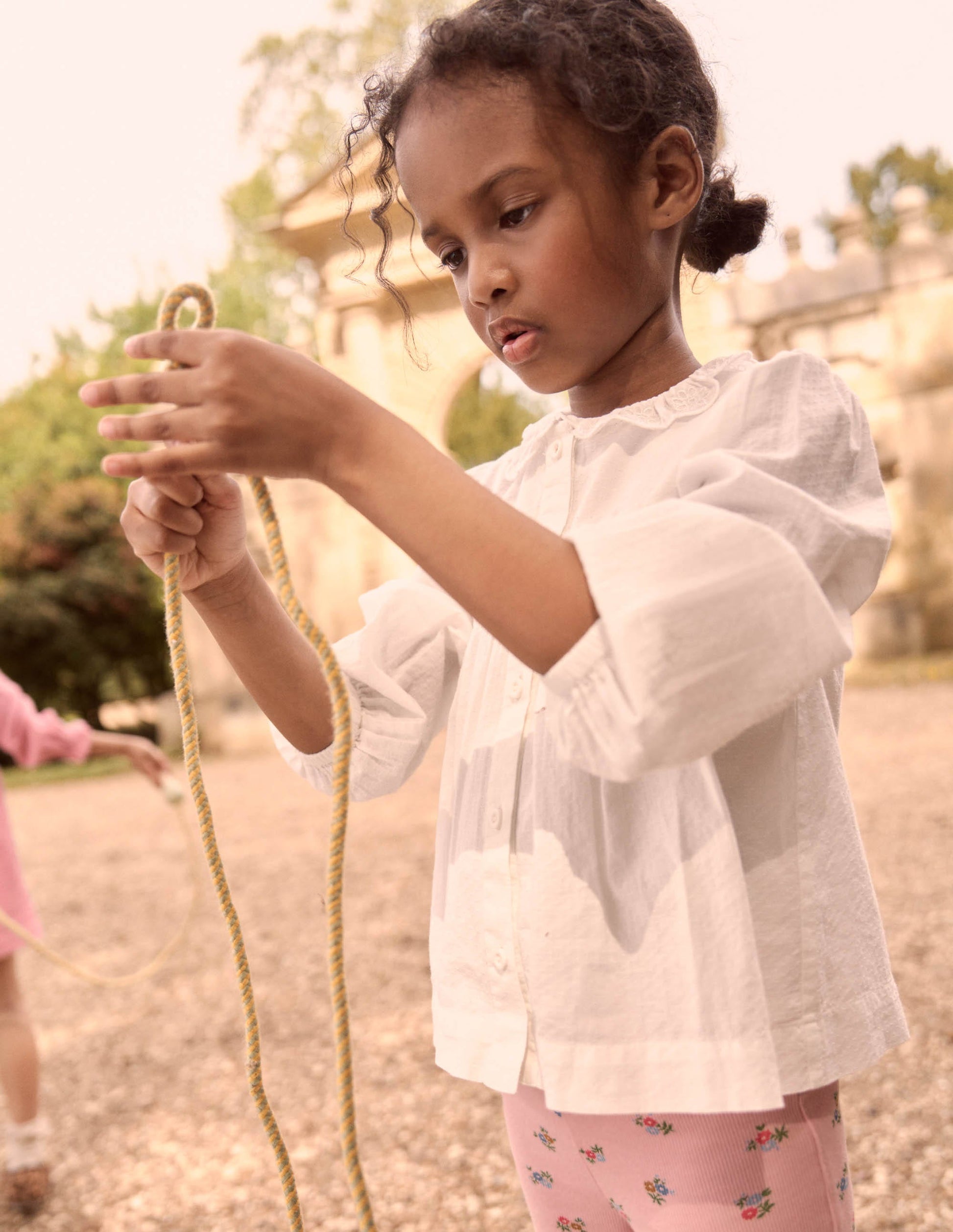 Scalloped Collar Smocked Shirt-Soft Ivory-4