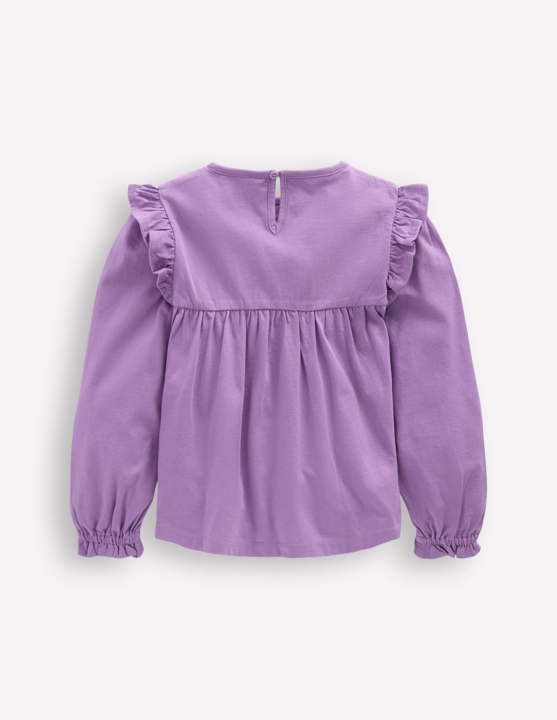 Embroidered Jersey Yoke Top-Aster Purple Embroidery-2