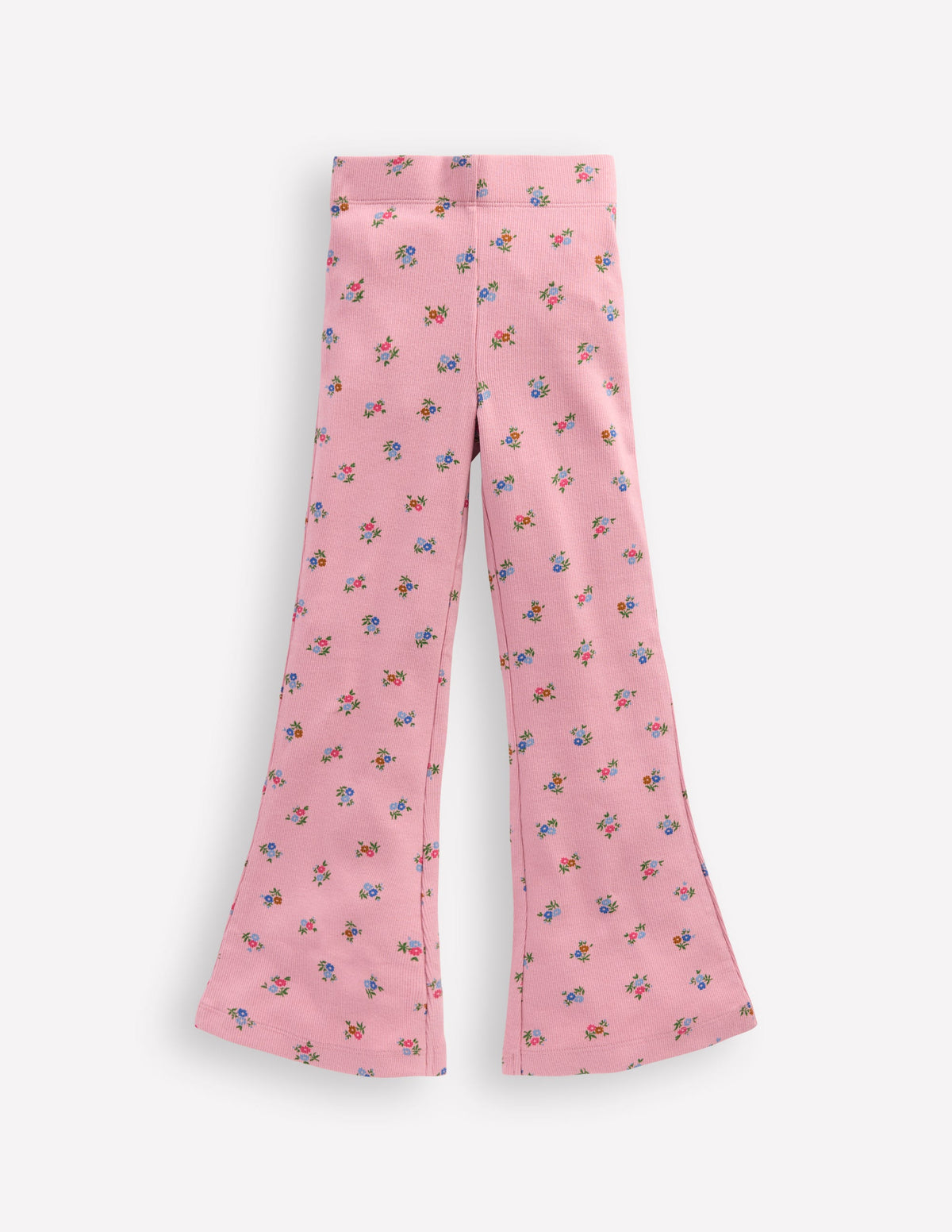 Ribbed Flare Leggings-Vintage Pink Spaced Ditsy - Image 1