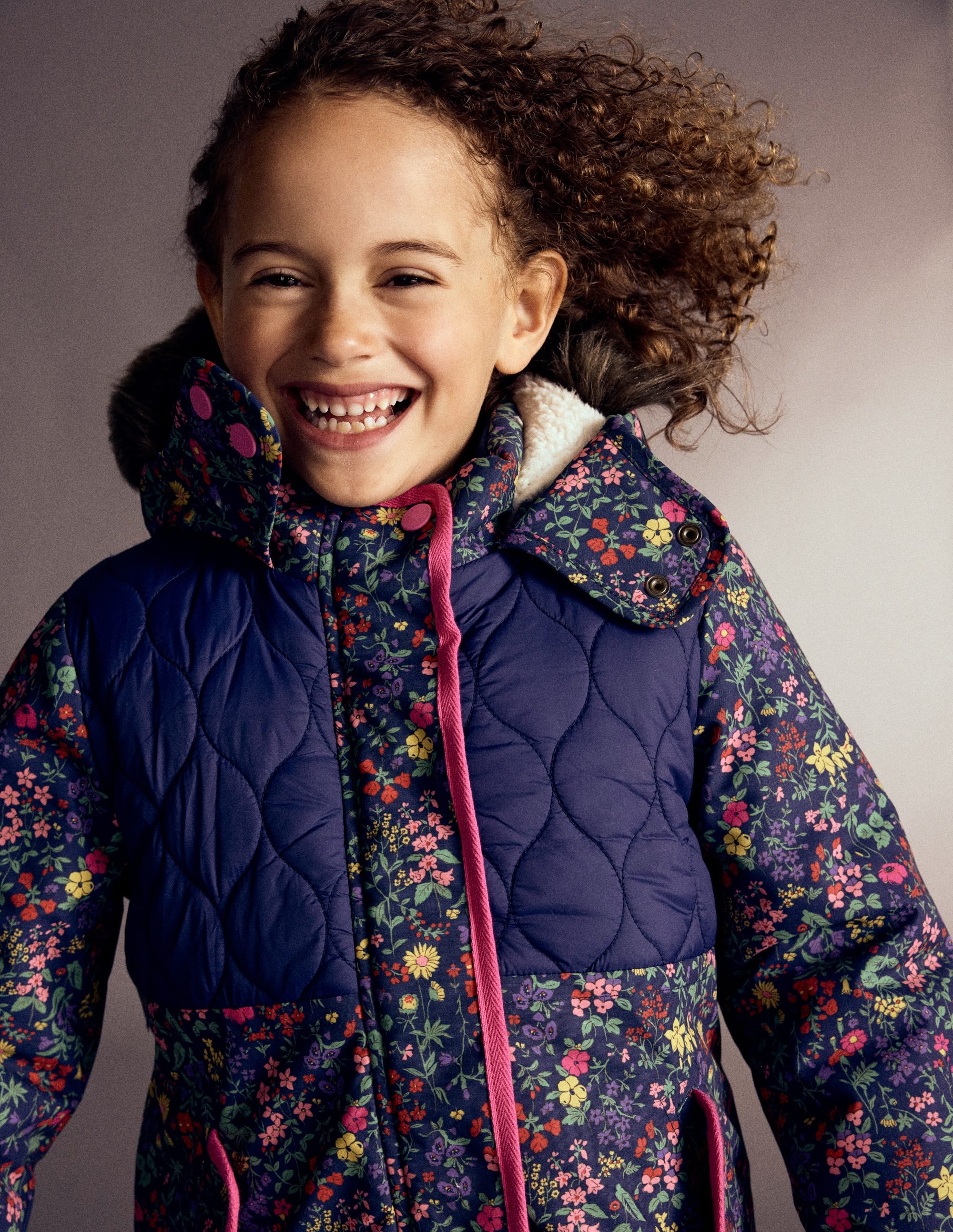 Joni Quilted Parka Coat-Blue Flower Meadow - Image 6