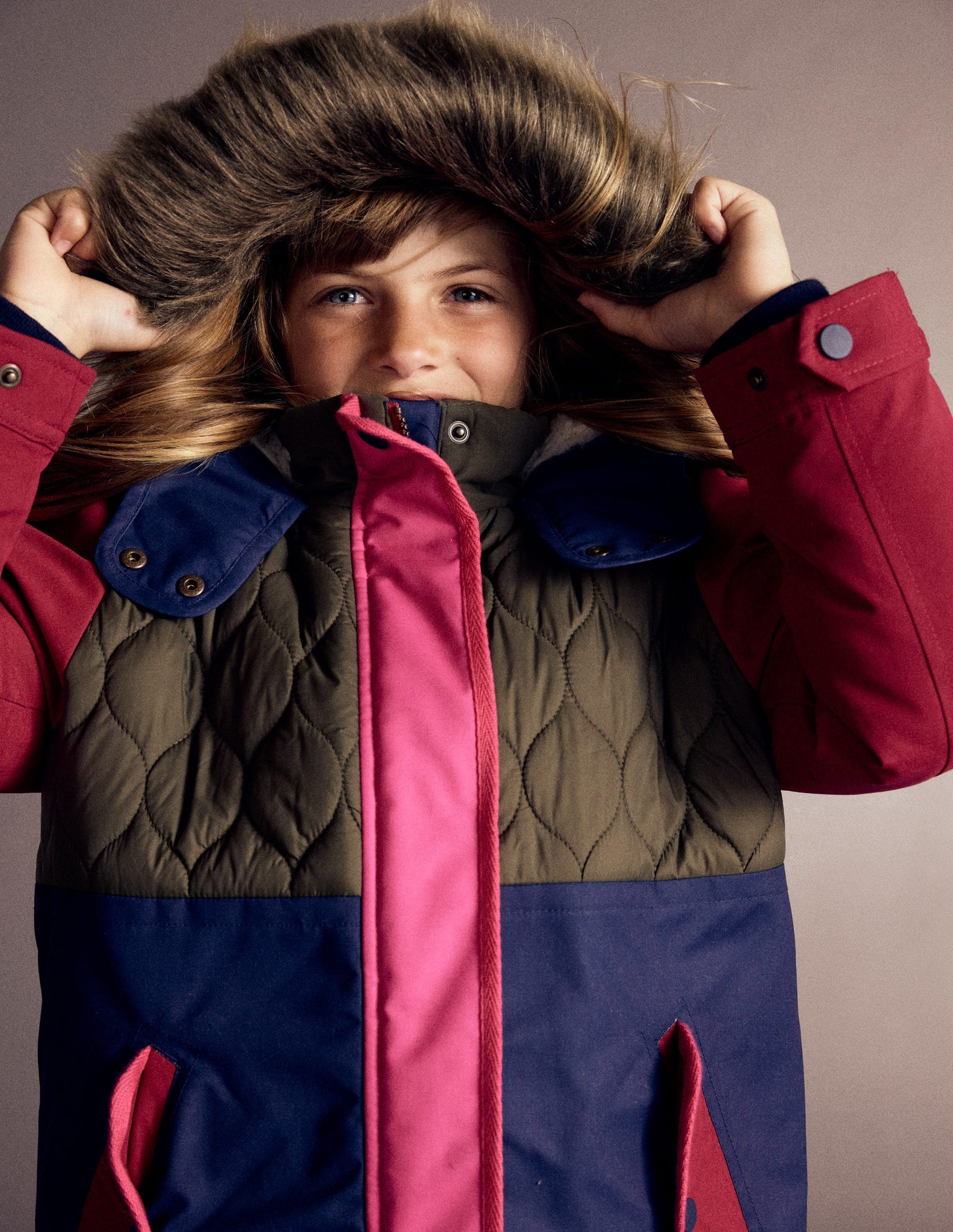 Joni Quilted Parka Coat-Multi Colourblock-6