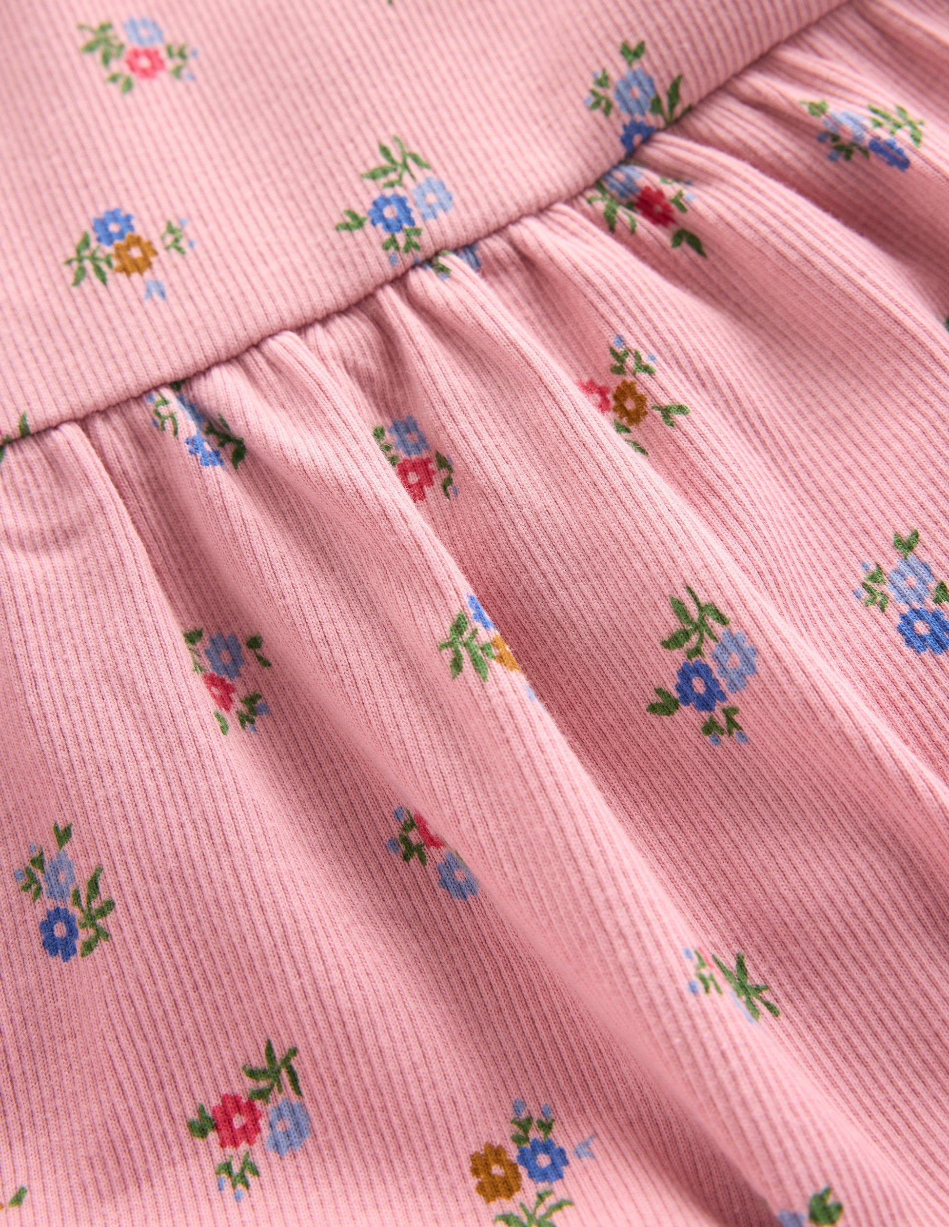 Ribbed Tunic Set-Vintage Pink Spaced Ditsy-3