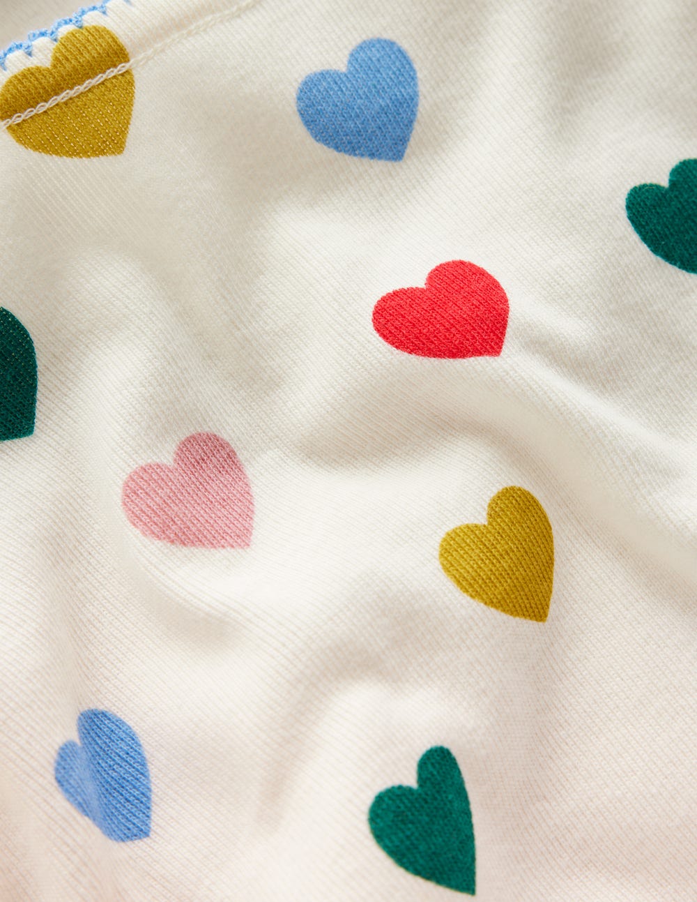 Snug Long John Pyjamas-Coconut Milk Small Hearts