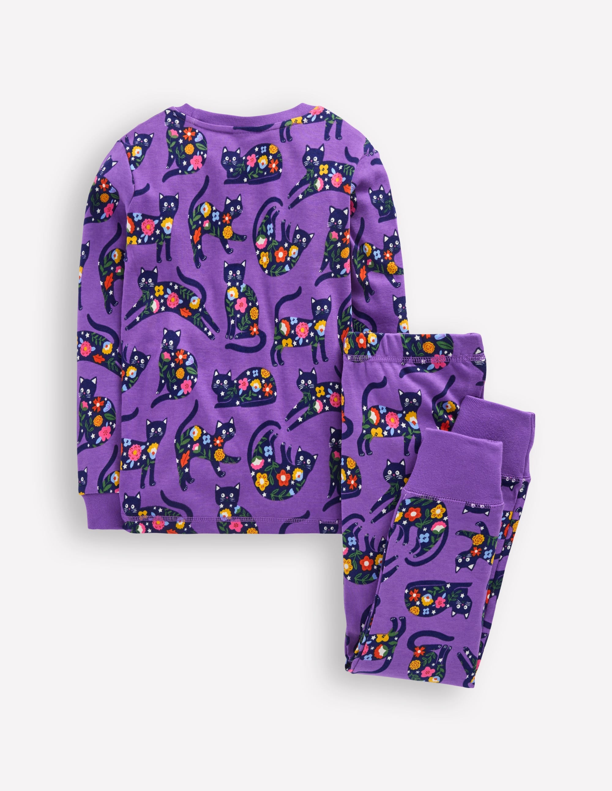 Snug Glow-in-the-dark Pyjamas-Purple Cats - Image 2
