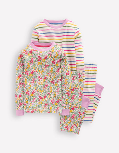 Twin Pack Snug Pyjamas-Ceylon Flowerbed Multi-1
