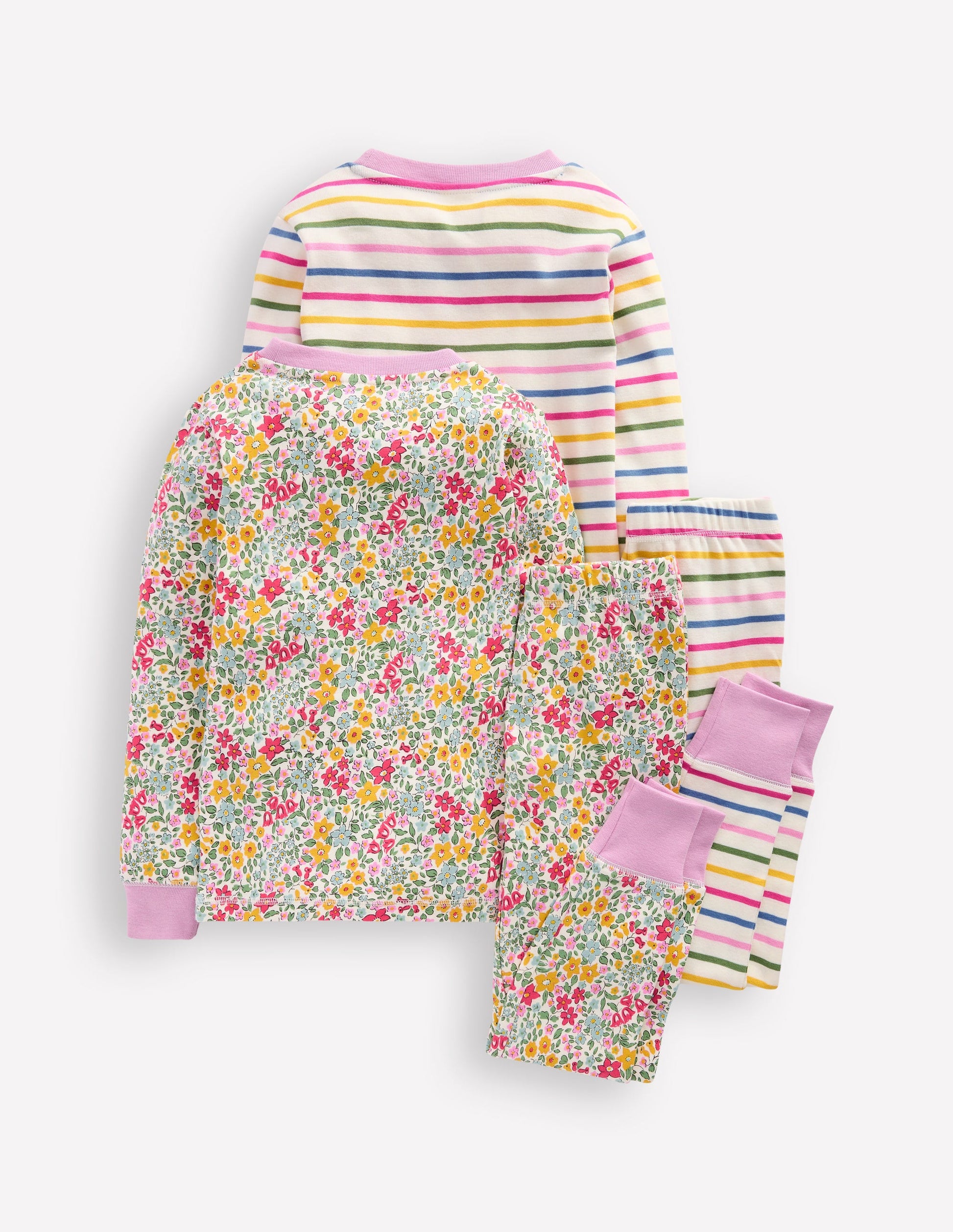 Twin Pack Snug Pyjamas-Ceylon Flowerbed Multi-2