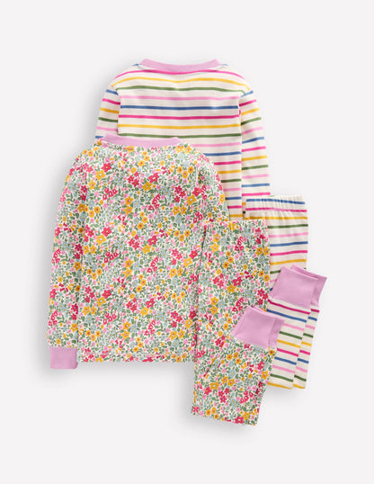Twin Pack Snug Pyjamas-Ceylon Flowerbed Multi-2