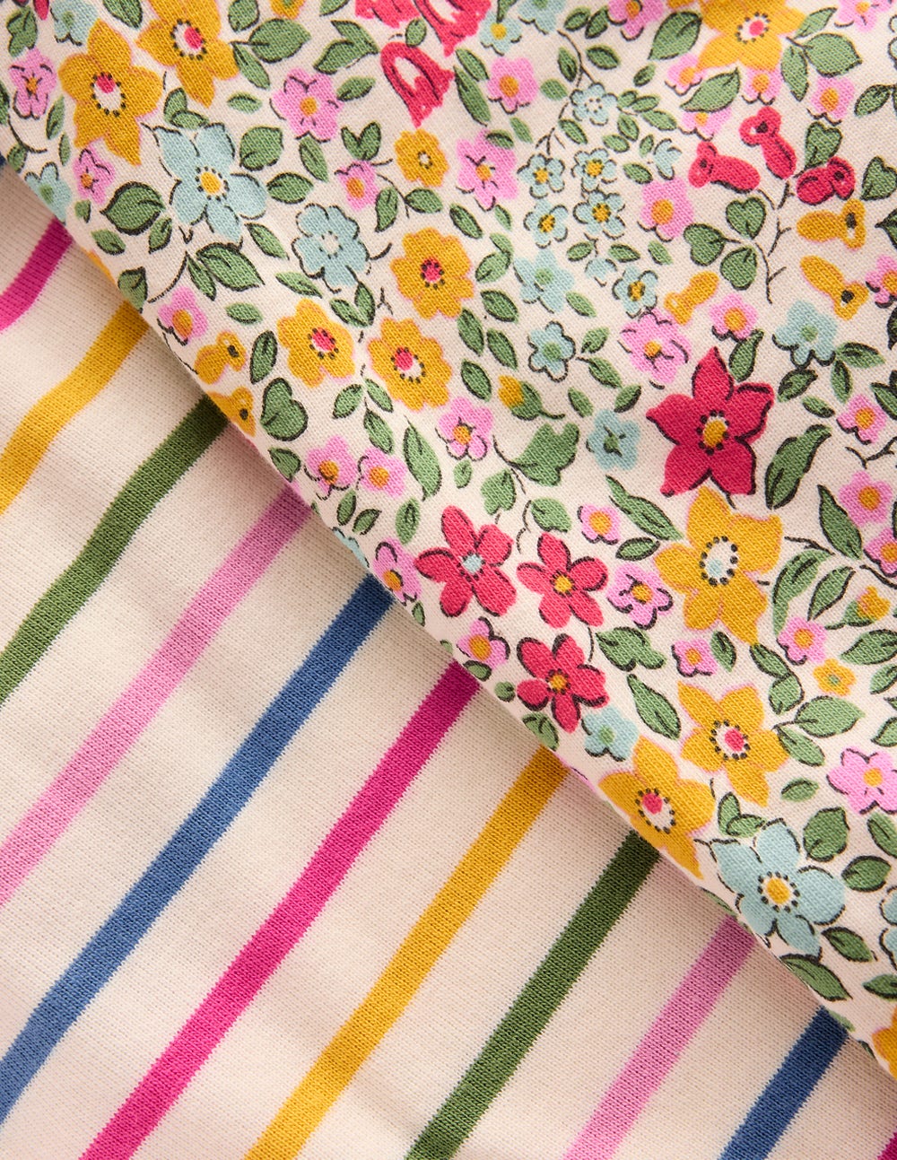 Twin Pack Snug Pyjamas-Ceylon Flowerbed Multi