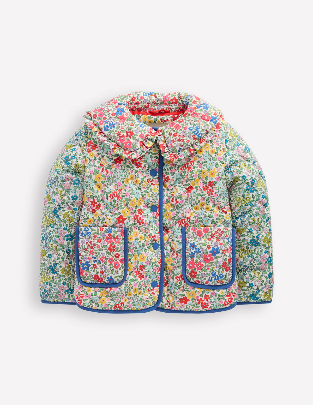 Quilted Collared Jacket-Rose Pink Flowerbed - Image 1