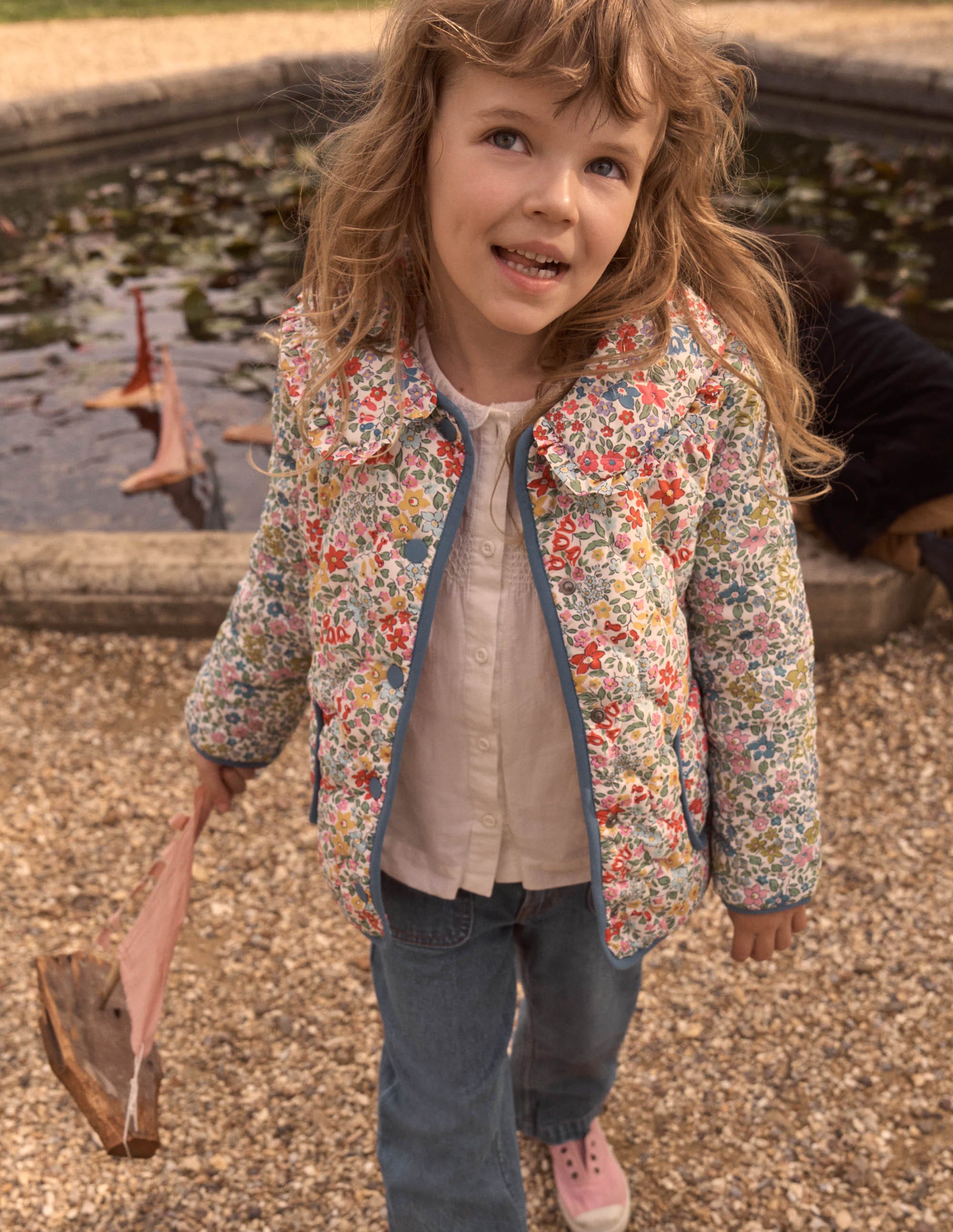 Quilted Collared Jacket-Rose Pink Flowerbed - Image 6
