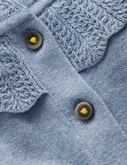 Pretty Ruffle Cardigan-Glacier Blue Marl-3