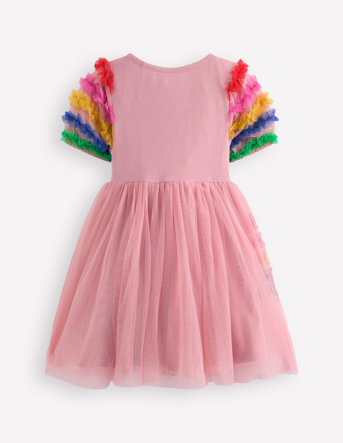 Rainbow Tulle Jersey Dress-Zephyr Rainbow