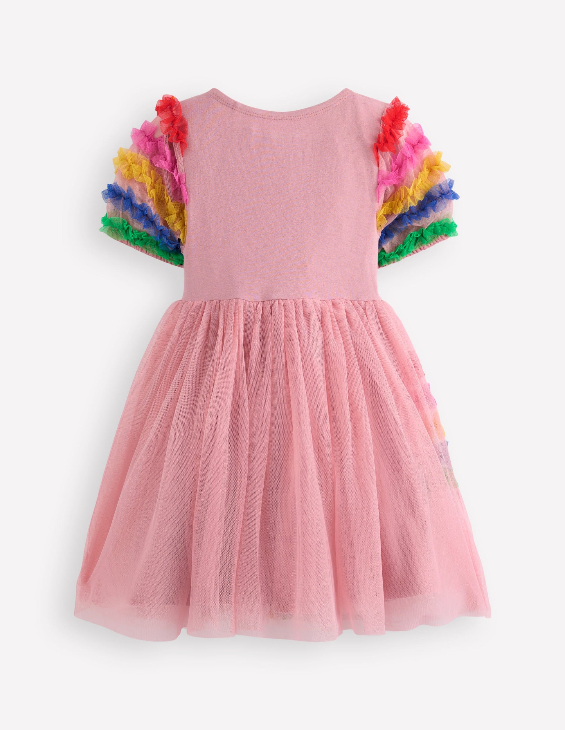 Rainbow Tulle Jersey Dress-Zephyr Rainbow-5