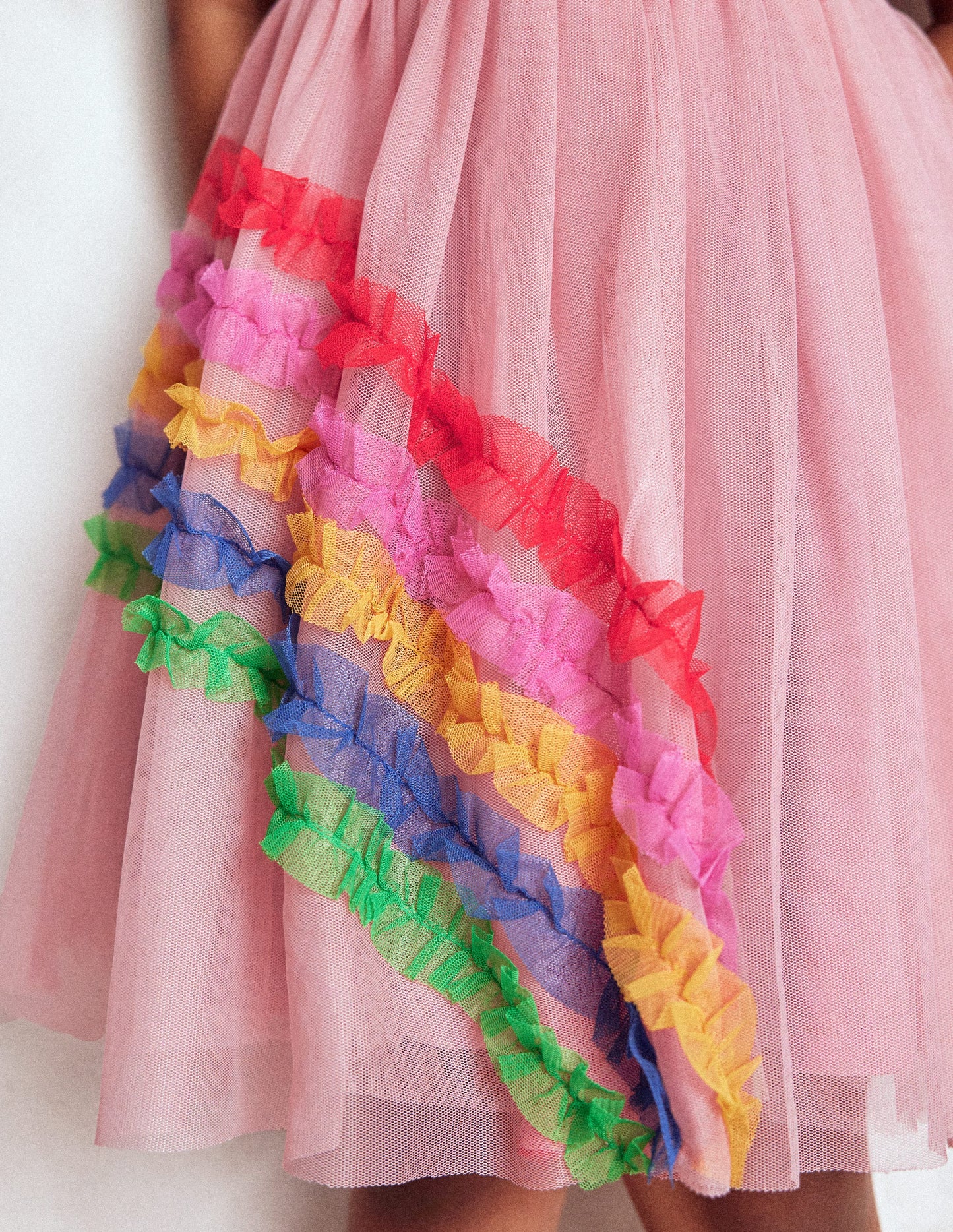 Rainbow Tulle Jersey Dress-Zephyr Rainbow