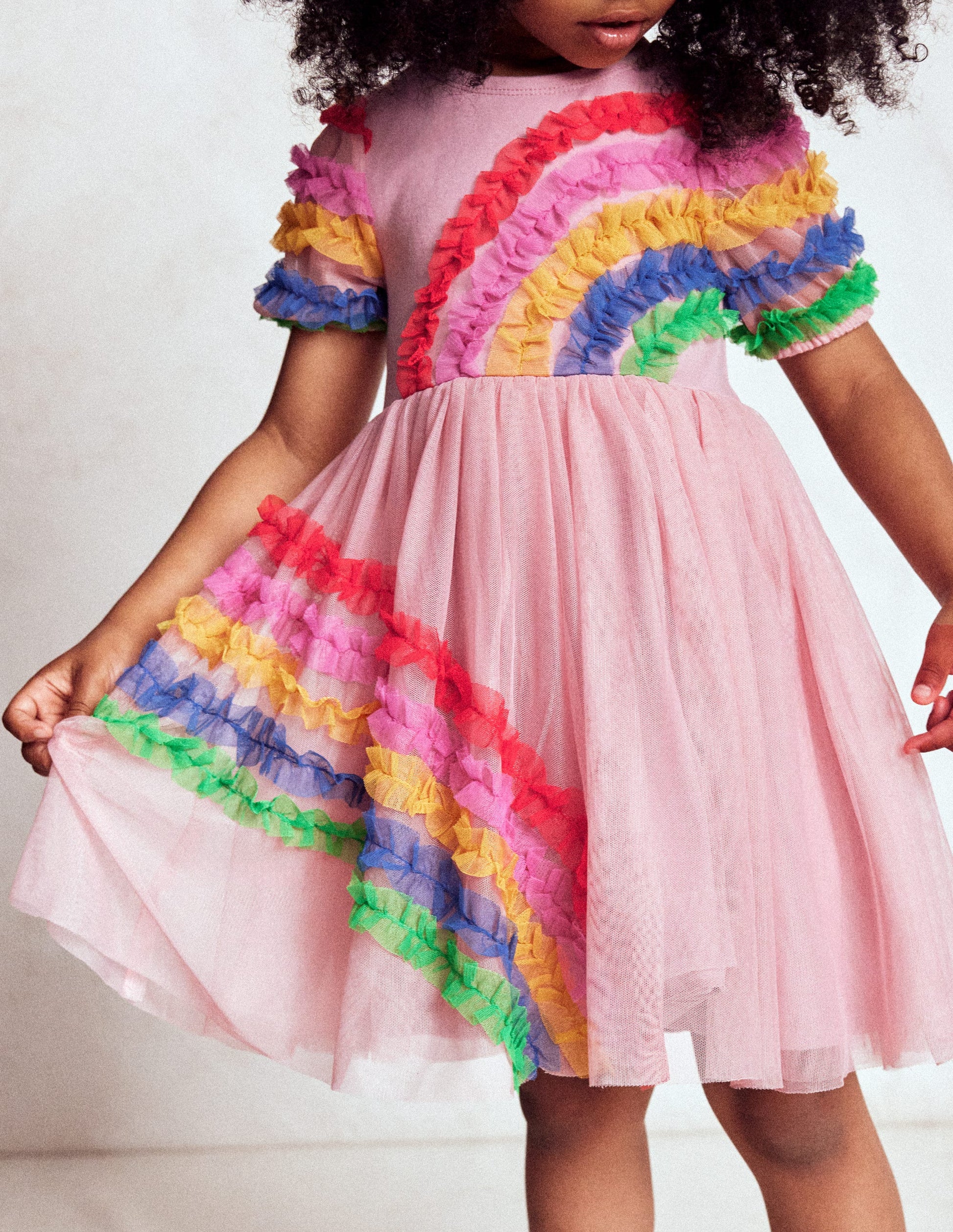 Rainbow Tulle Jersey Dress-Zephyr Rainbow-3