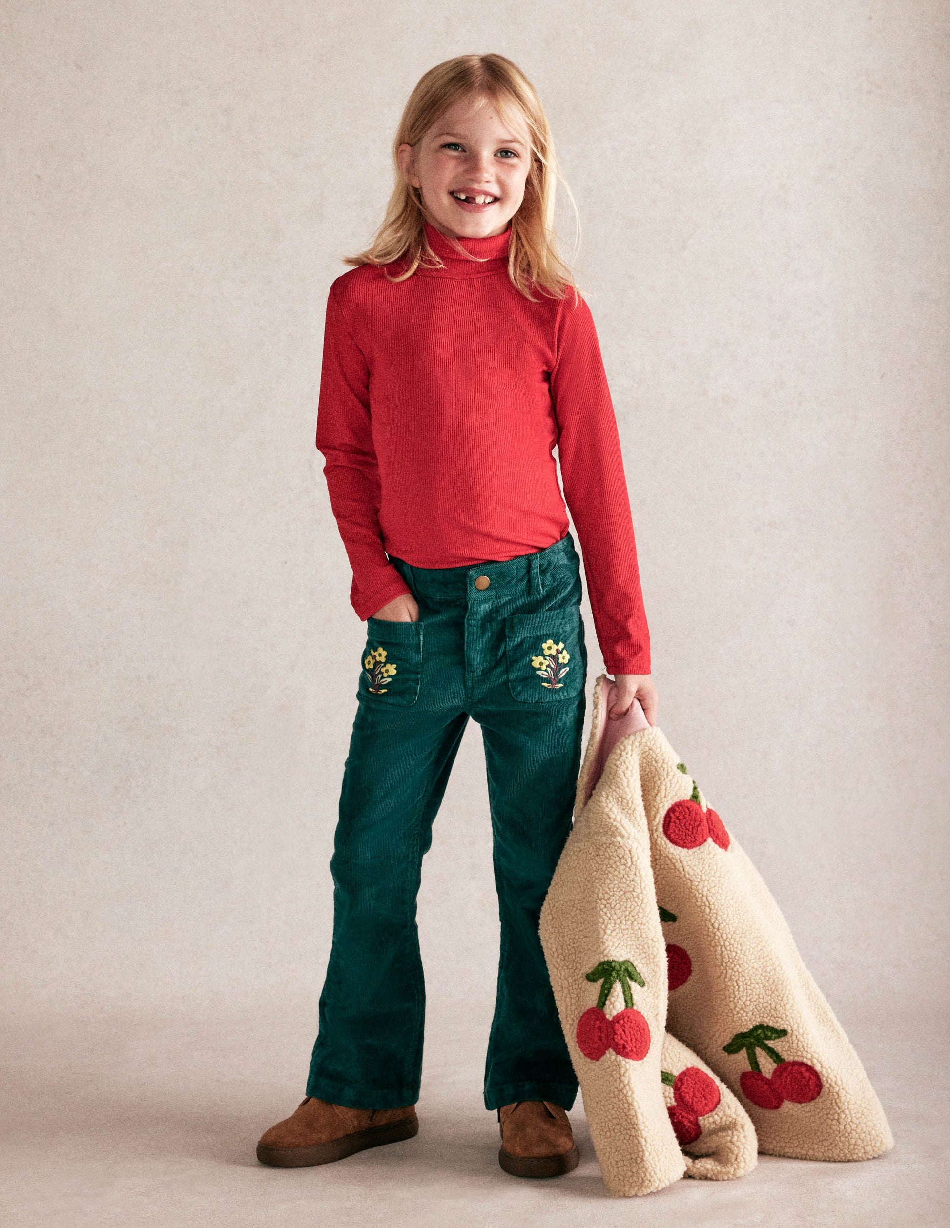 Borg Interest Jacket-Cherry Applique-4