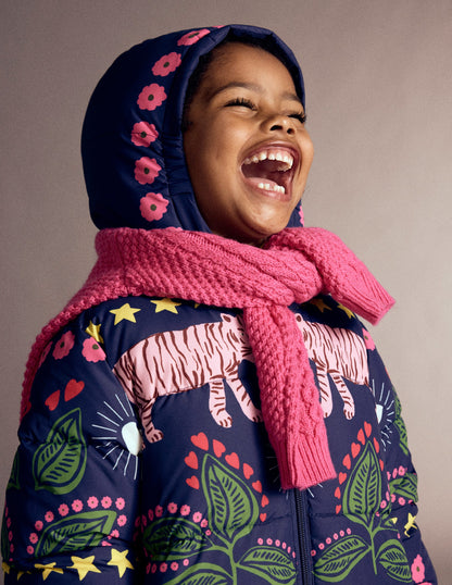 Fun Padded Coat-College Navy Tiger Stripe-9