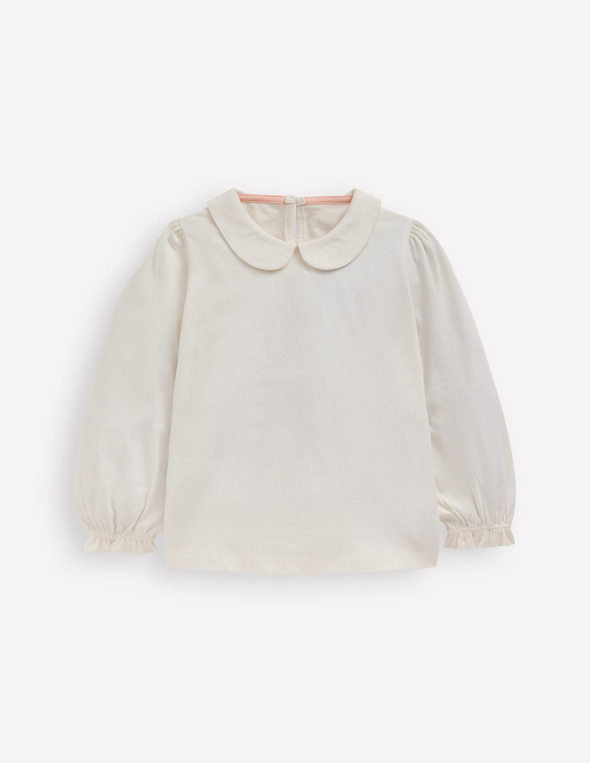 Collared Jersey Top-Soft Ivory-1