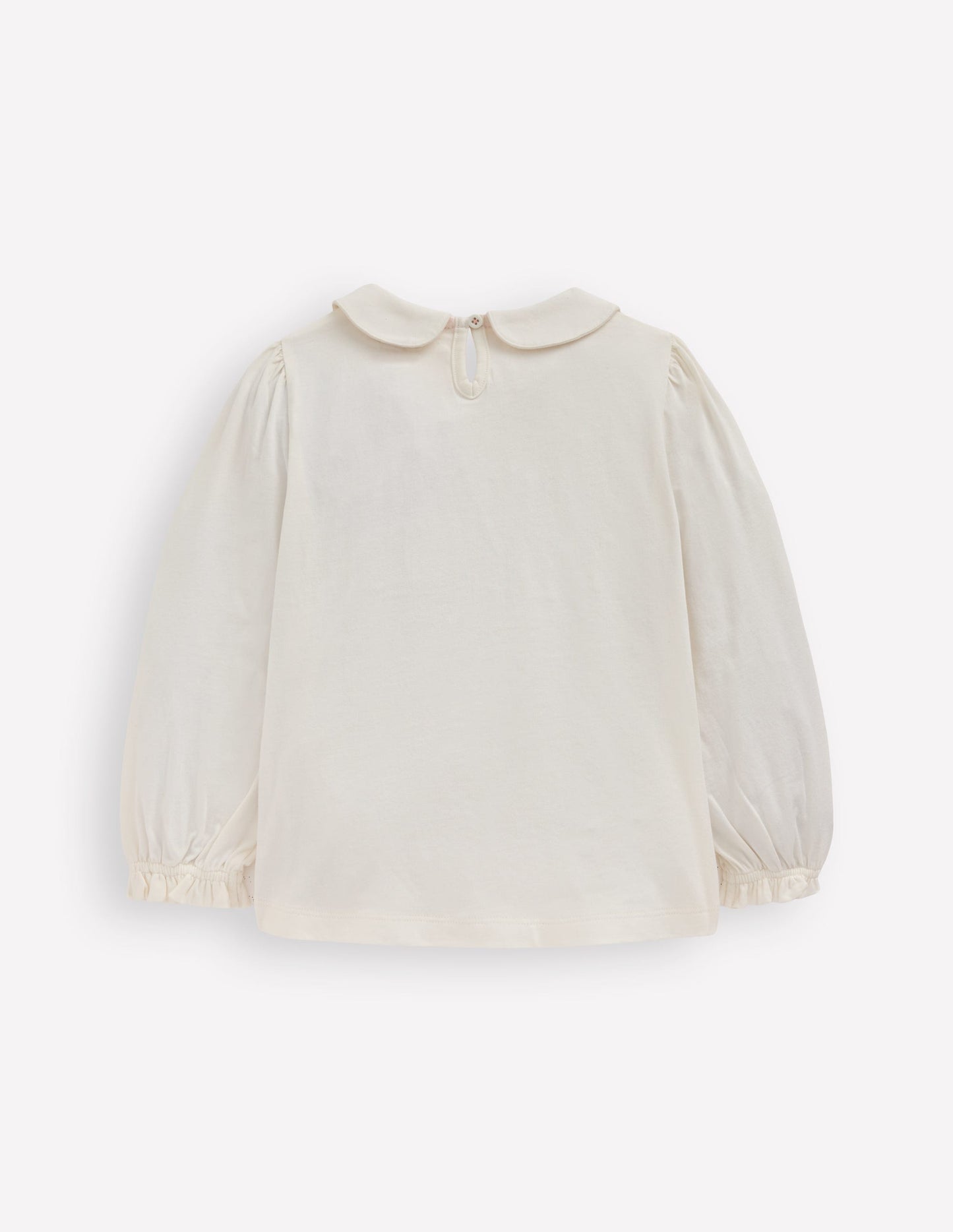 Collared Jersey Top-Soft Ivory