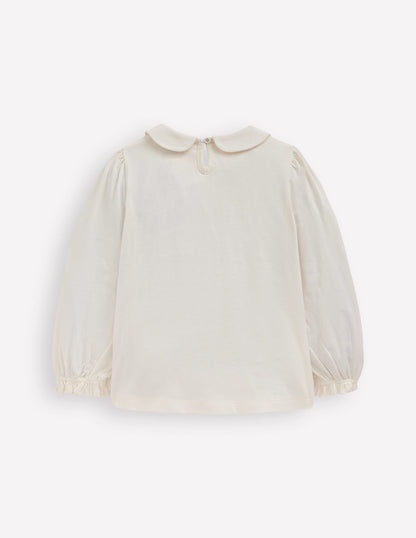 Collared Jersey Top-Soft Ivory-2