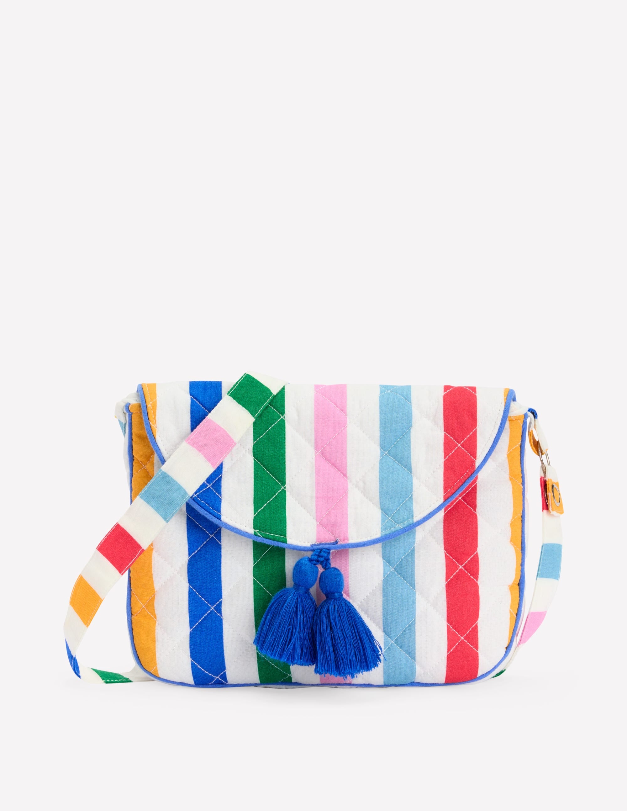 Quilted Cross-body Bag-Multi Stripe - Image 1