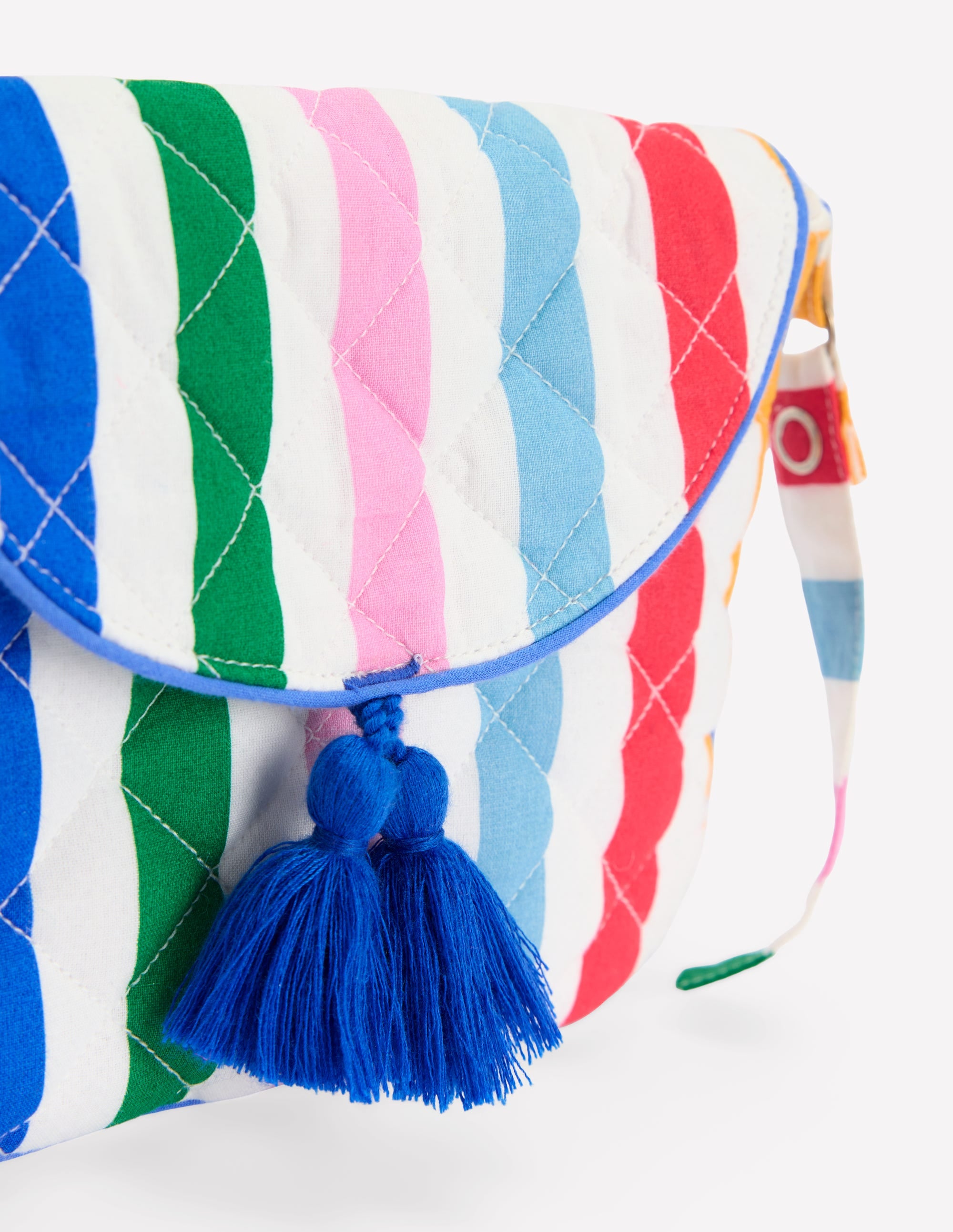 Quilted Cross-body Bag-Multi Stripe - Image 2