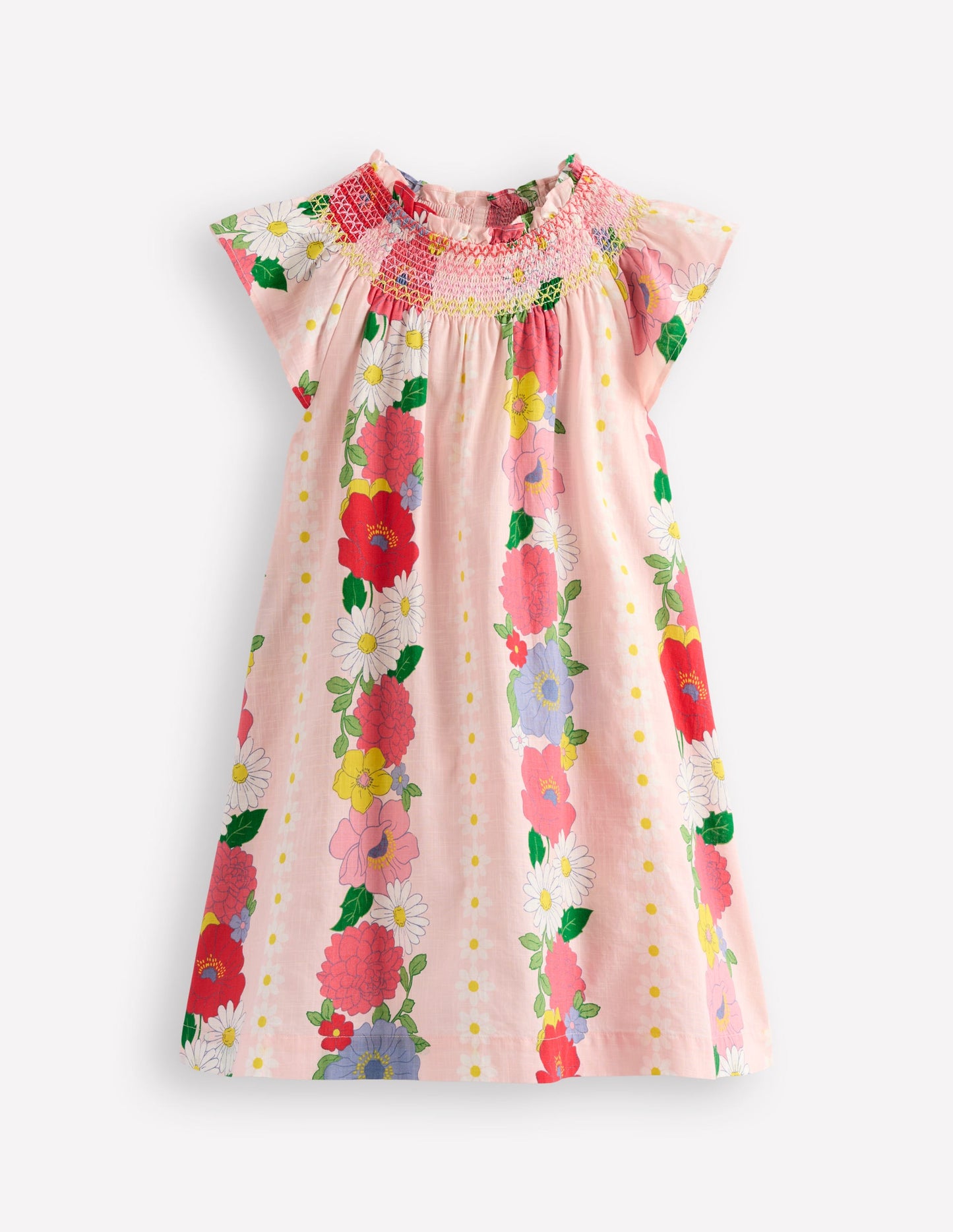 Holiday Smocked Dress-Chalk Pink Flower