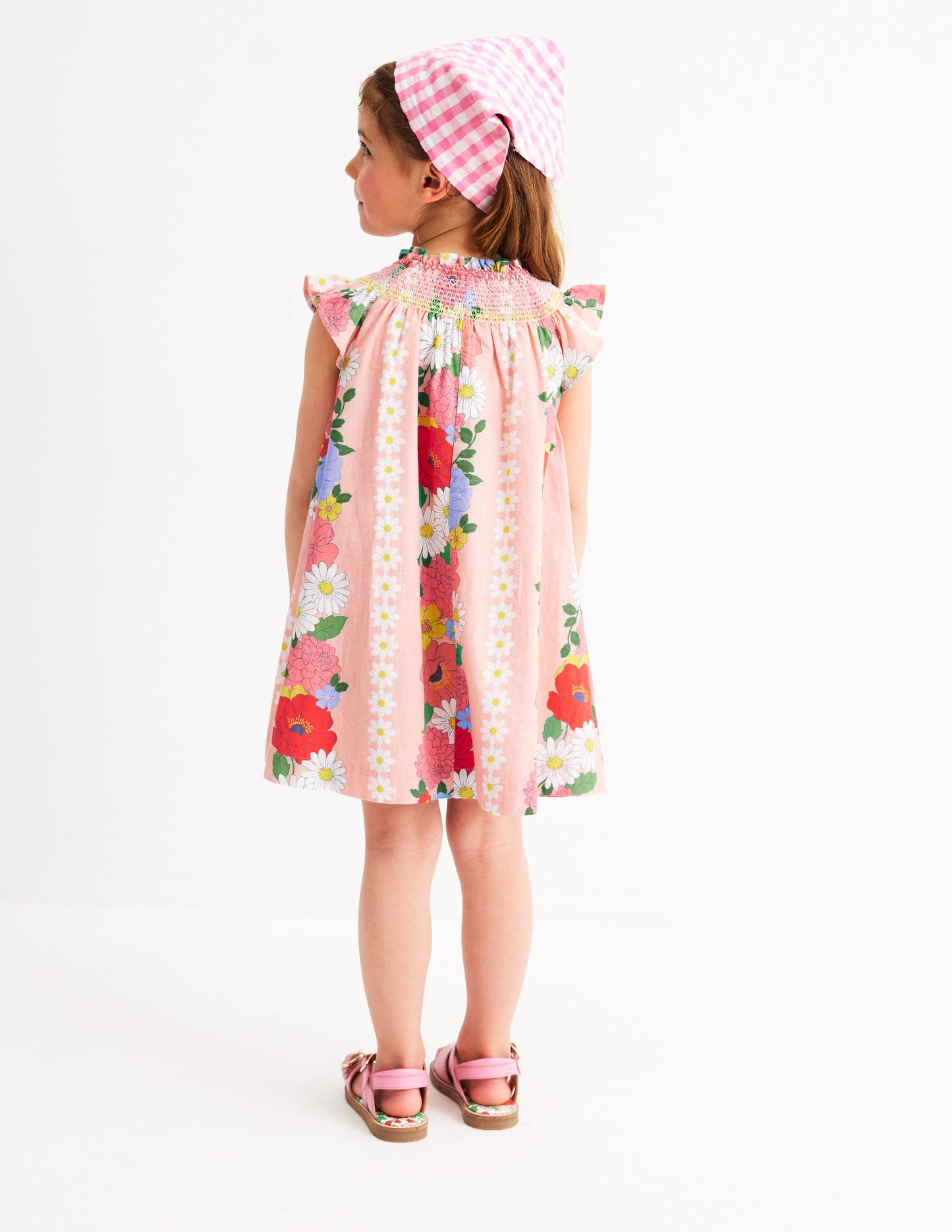 Holiday Smocked Dress-Chalk Pink Flower