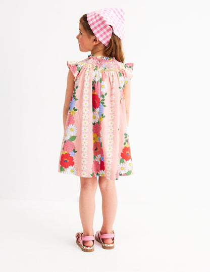Holiday Smocked Dress-Chalk Pink Flower-3