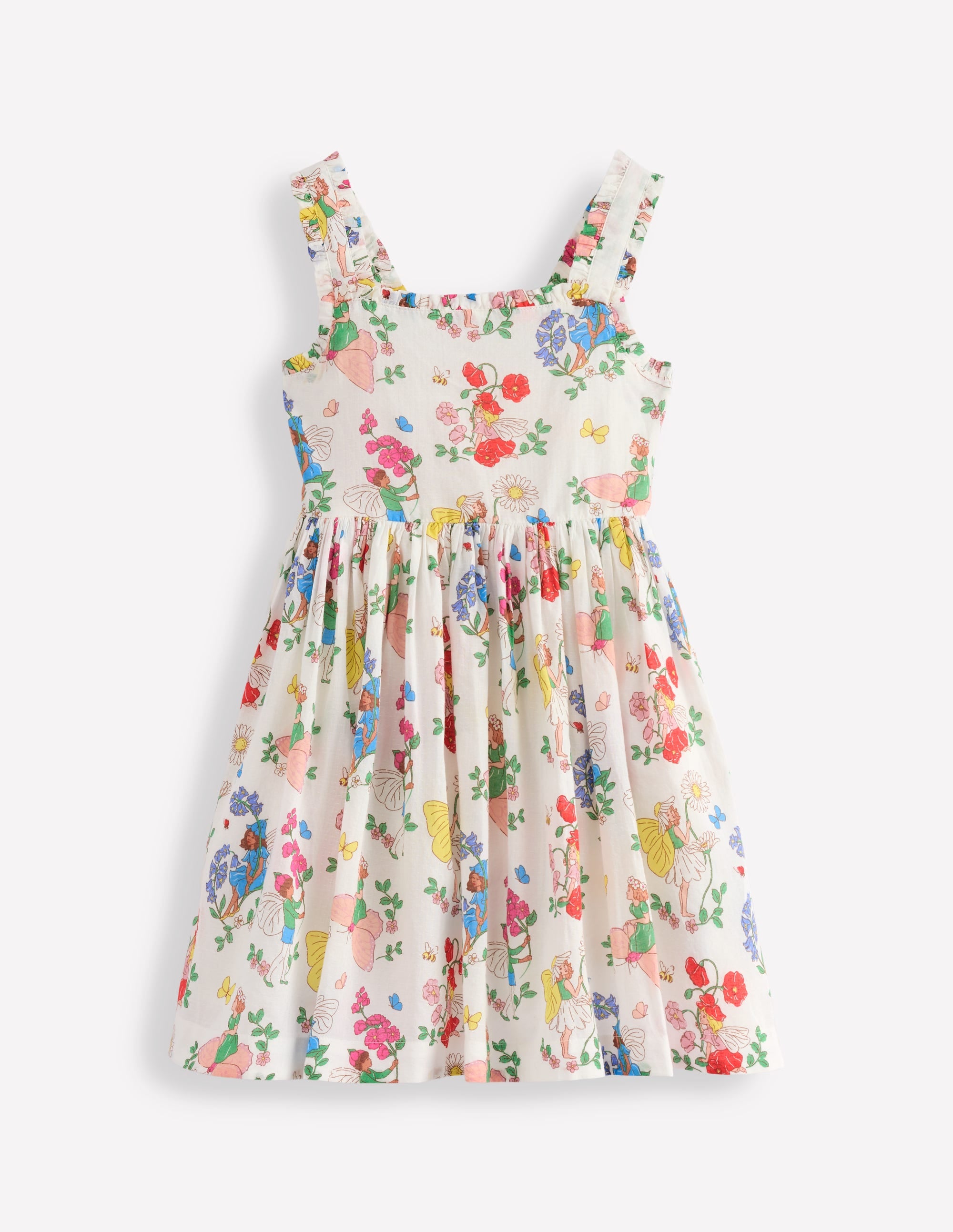 Luna Frill Strap Woven Dress-Multi Flower Fairy - Image 5