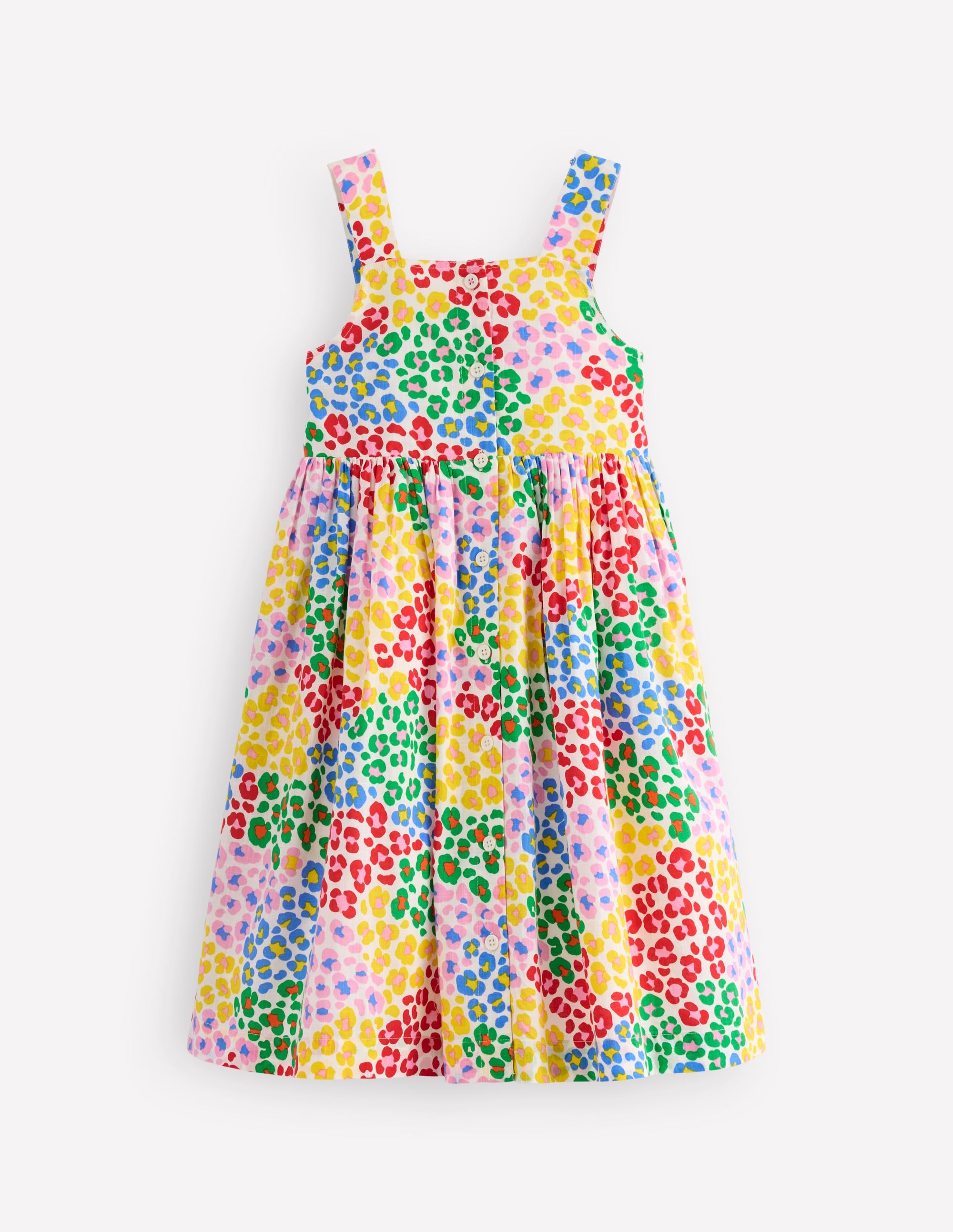 Remy Button Through Dress-Multi Rainbow Leopard - Image 1