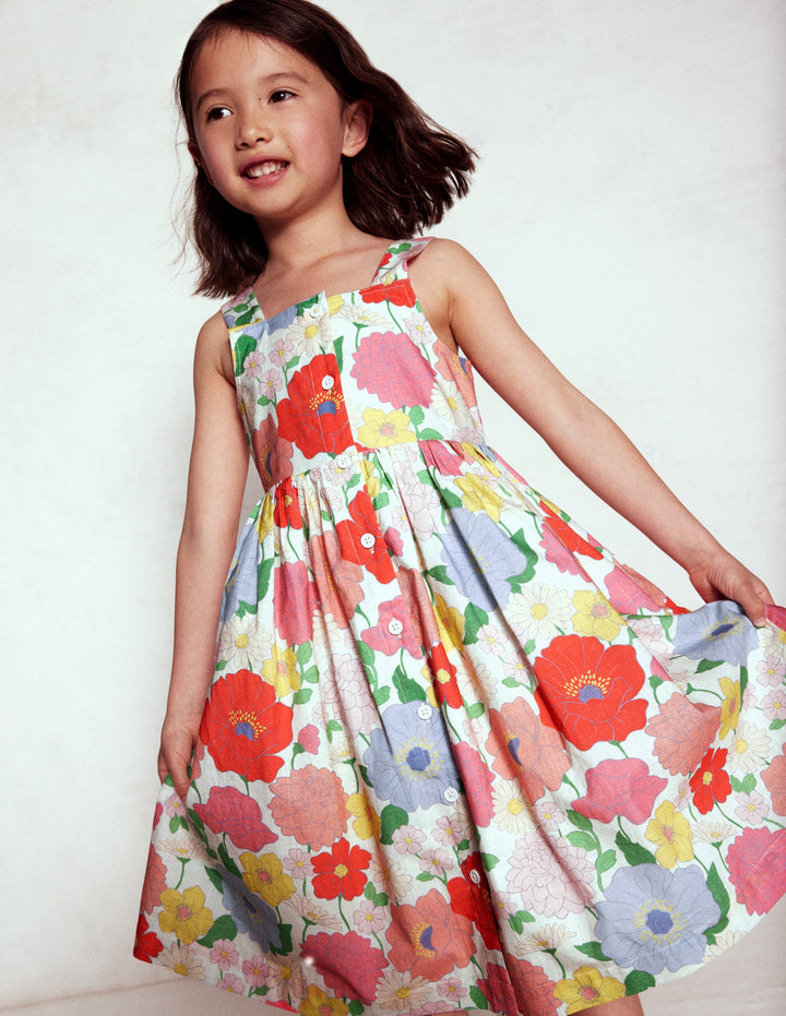 Remy Button Through Dress-Multi Summer Garden