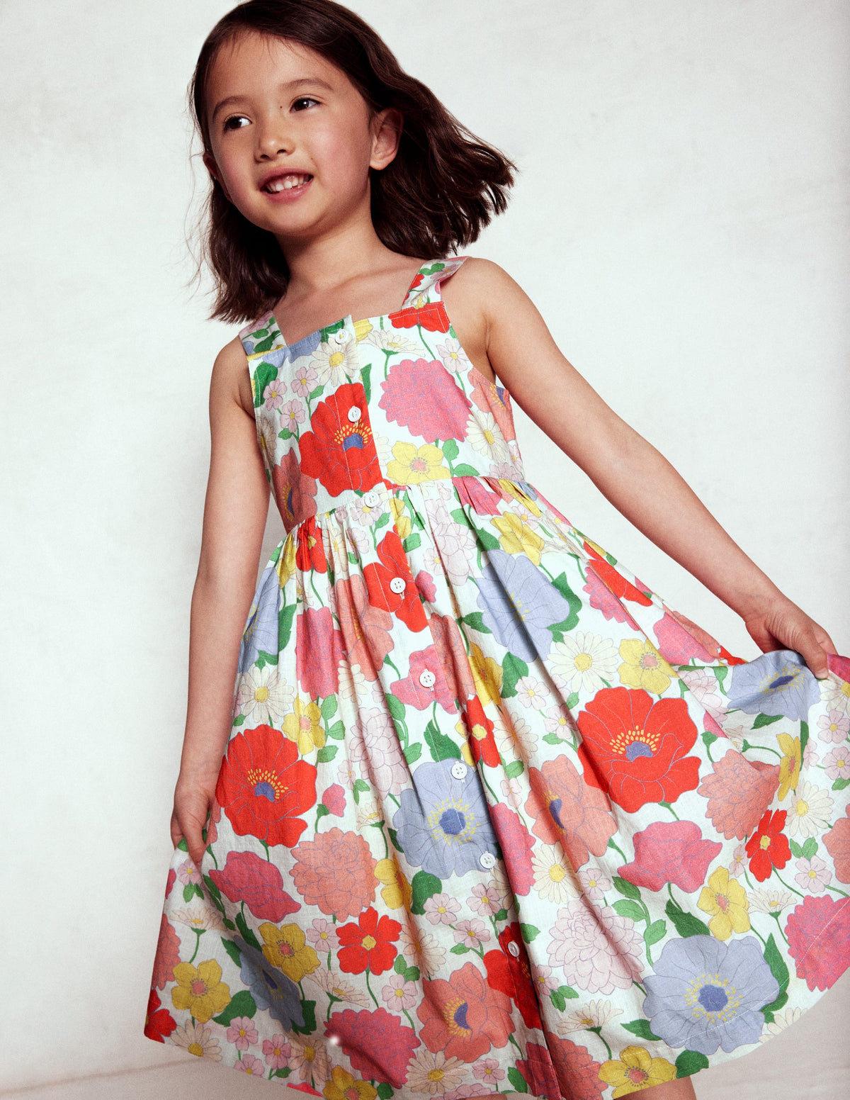 Remy Button Through Dress-Multi Summer Garden - Image 1