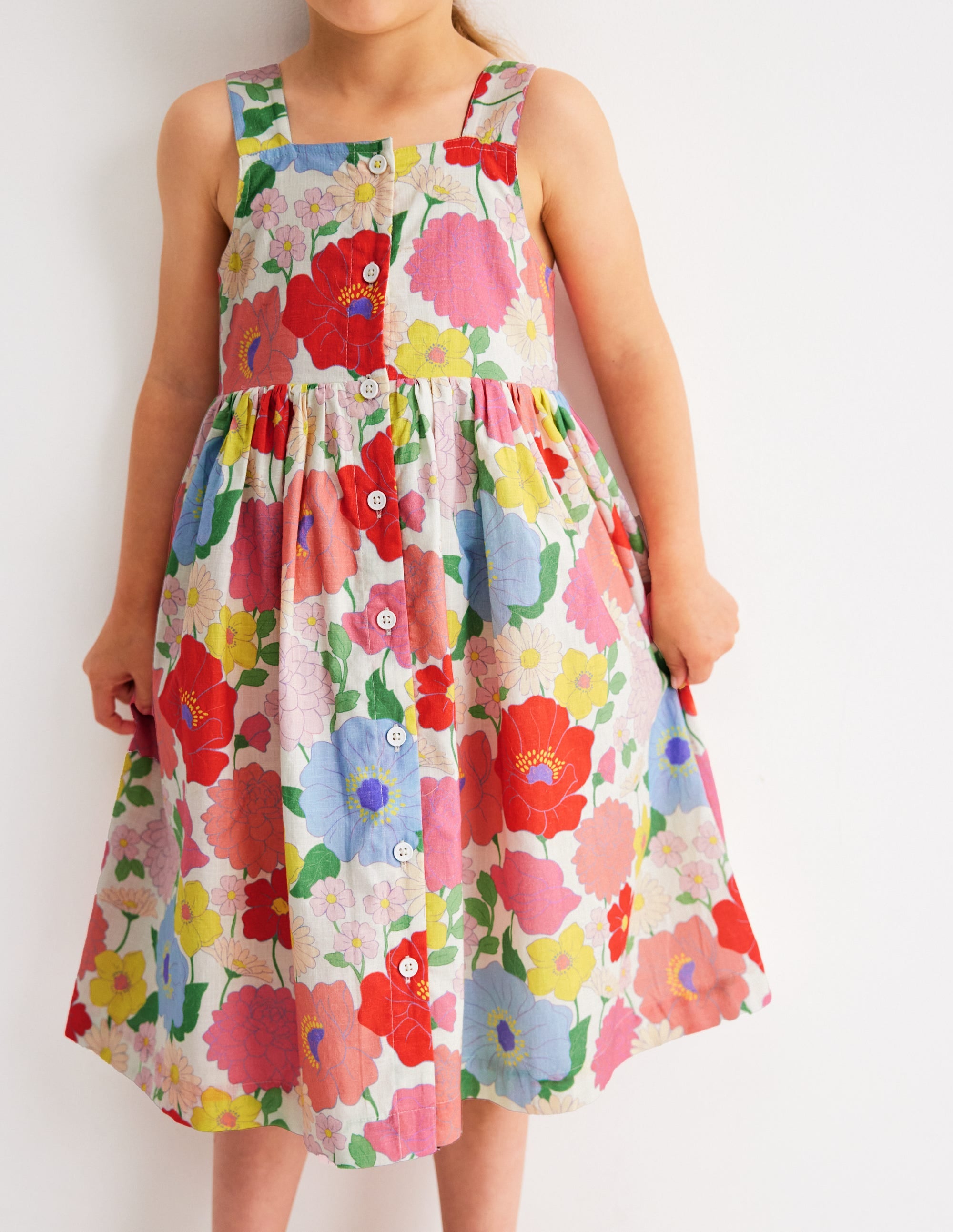 Remy Button Through Dress-Multi Summer Garden - Image 2