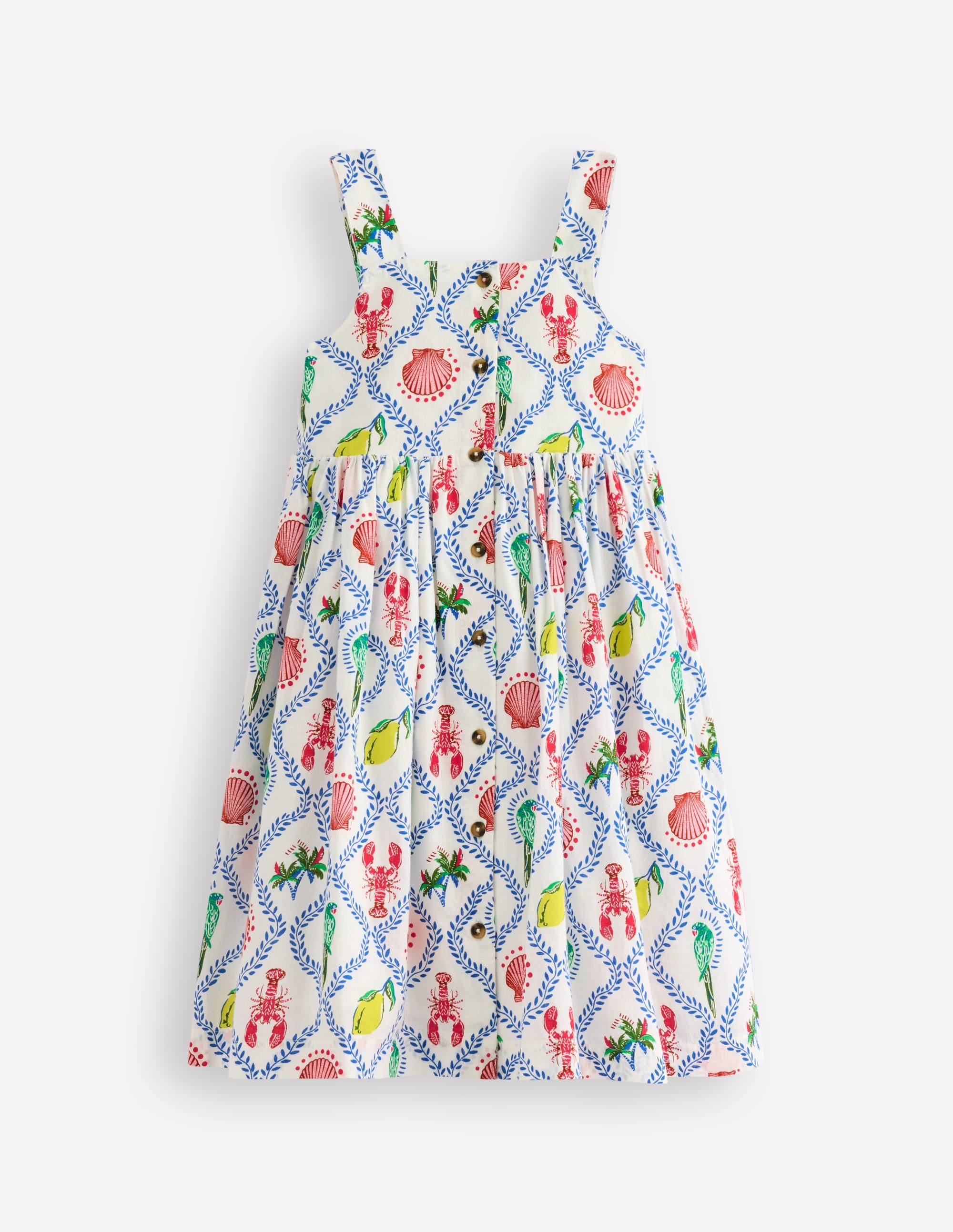Remy Button Through Dress-Multi Holiday Tile - Image 4