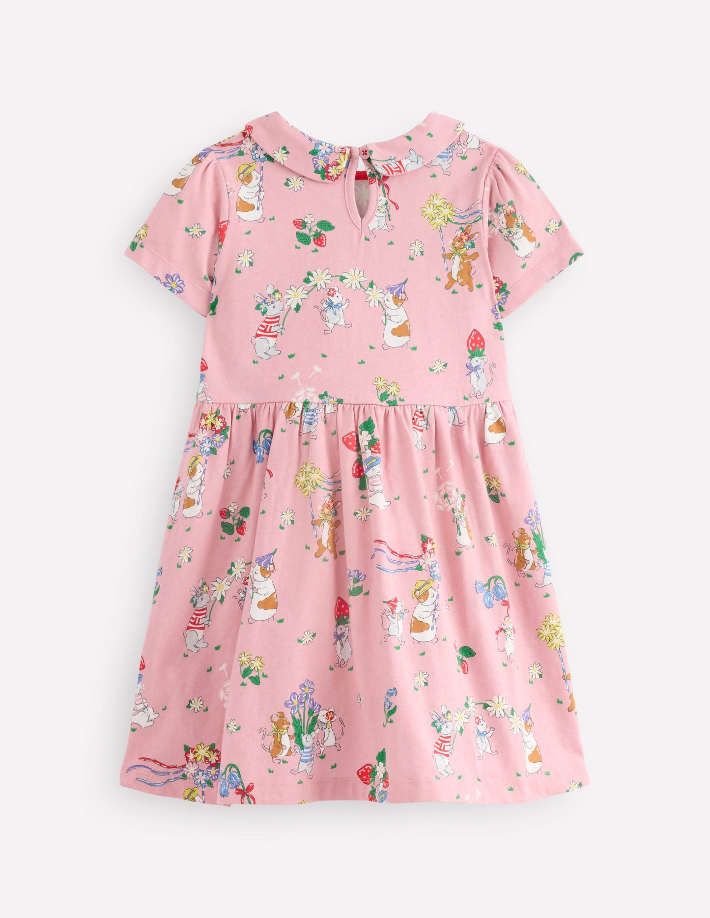 Peter Pan Collar Jersey Dress-Vintage Pink May Day