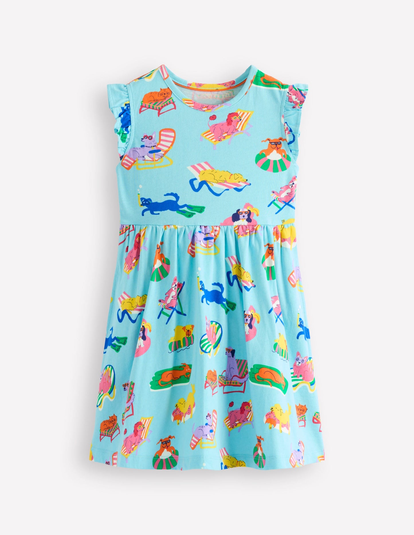 Posie Frill Sleeve Dress-Barbados Beach Poolside Pets