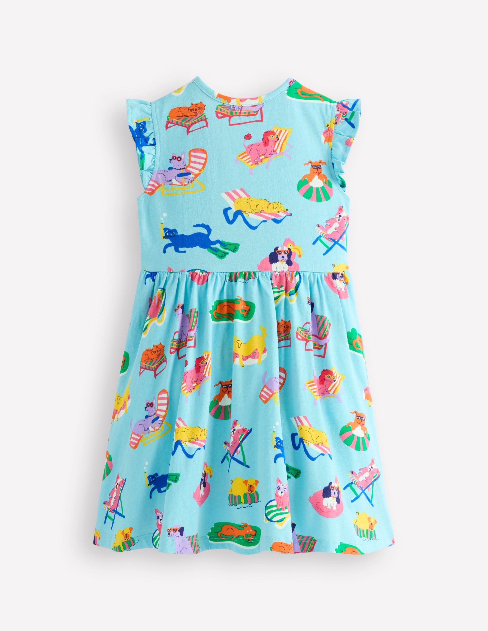 Posie Frill Sleeve Dress-Barbados Beach Poolside Pets-5