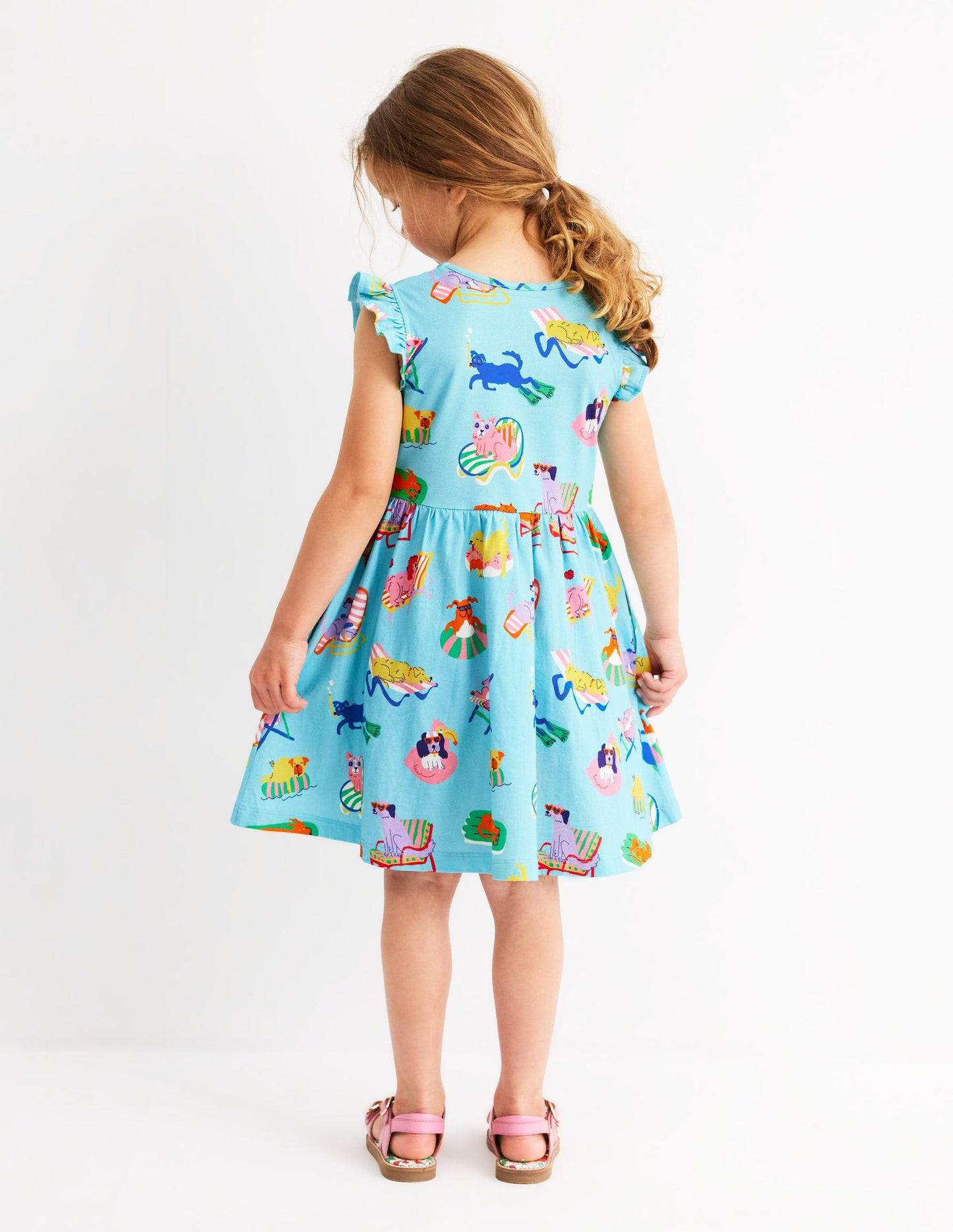 Posie Frill Sleeve Dress-Barbados Beach Poolside Pets