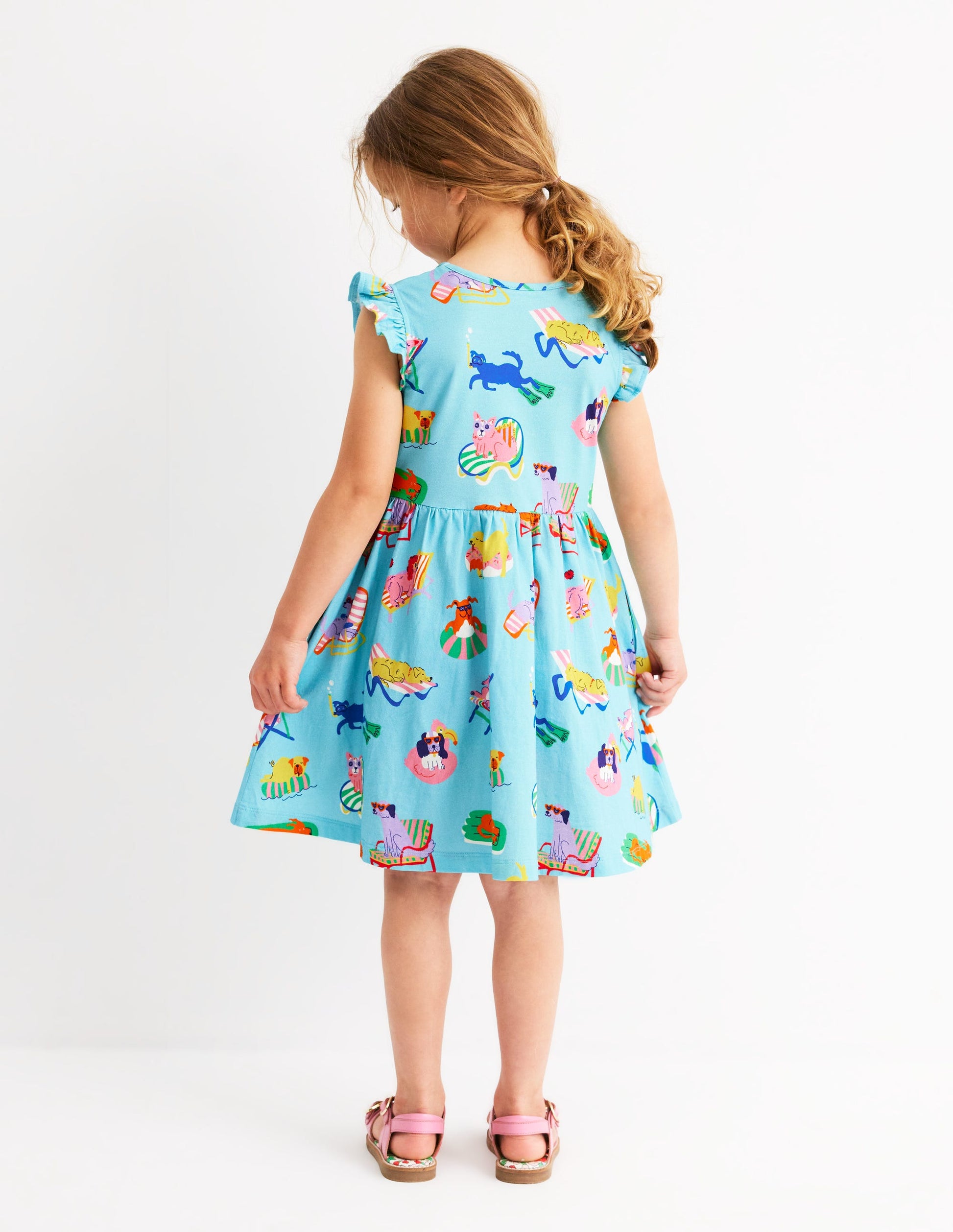 Posie Frill Sleeve Dress-Barbados Beach Poolside Pets-3