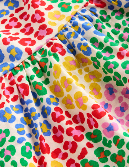 Posie Frill Sleeve Dress-Multi Rainbow Leopard-3