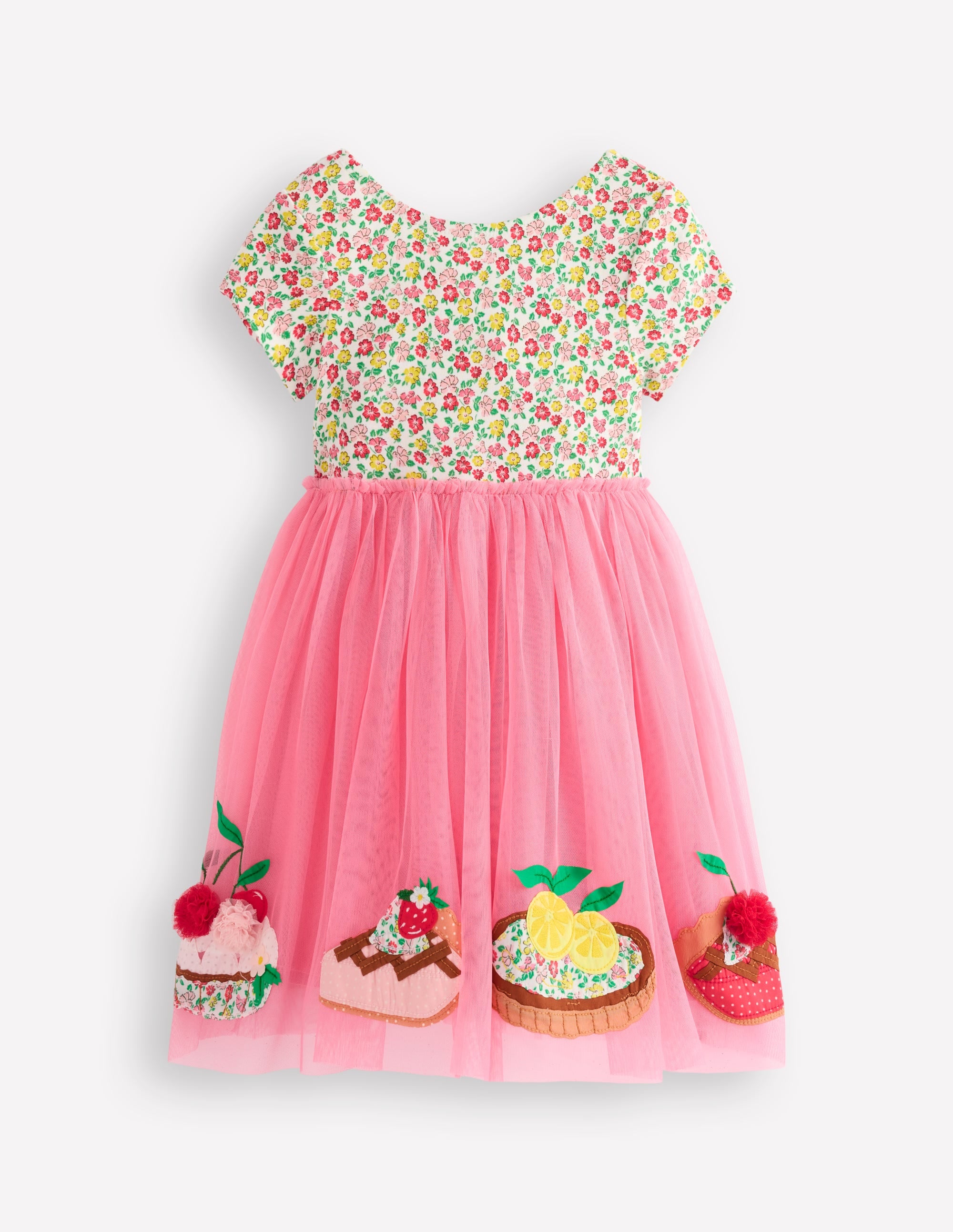 Ami Applique Tulle Dress-Salmon Pink Desserts - Image 1